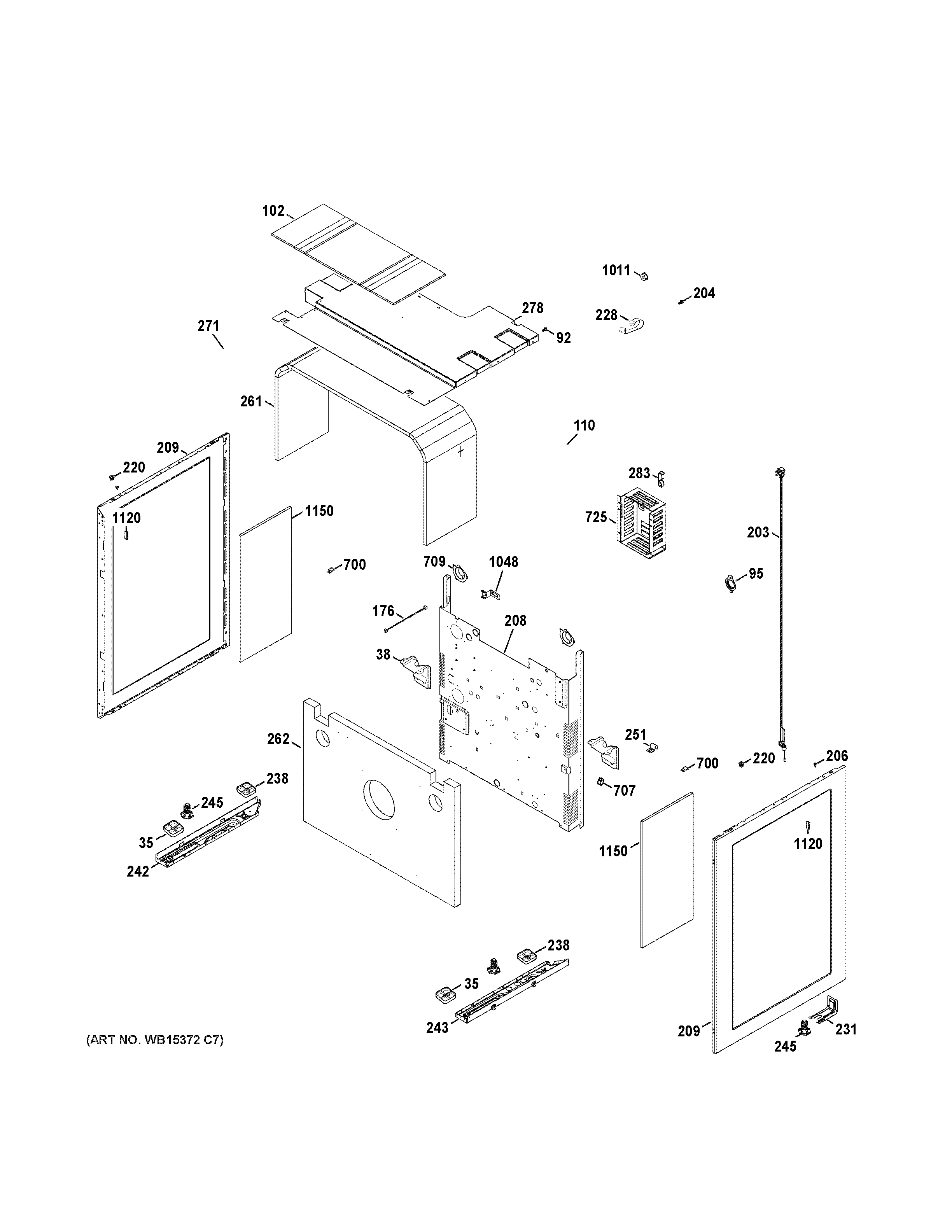 GE JGB850SEF3SS body parts diagram