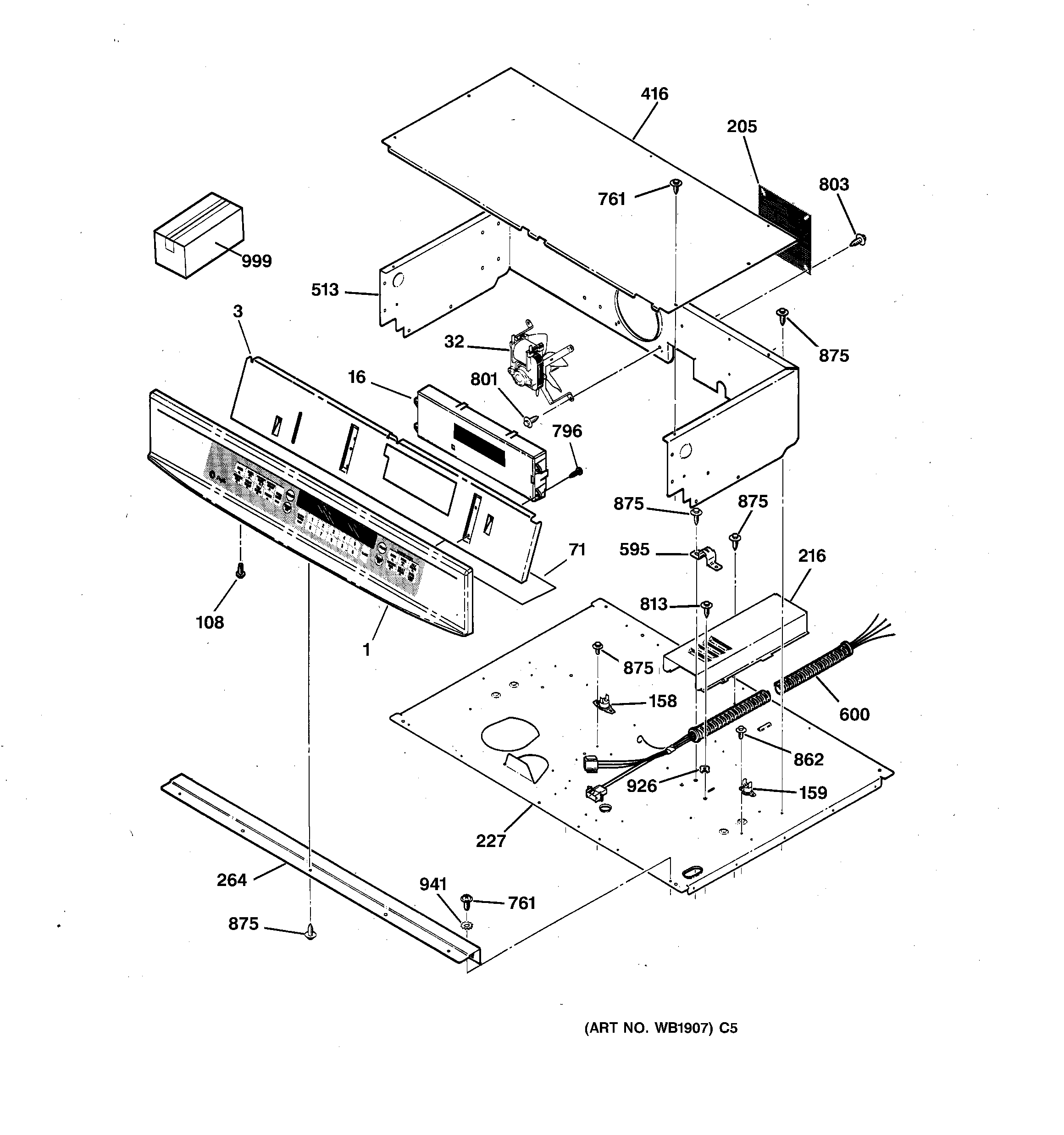 GE JCTP17WW1WW control panel diagram