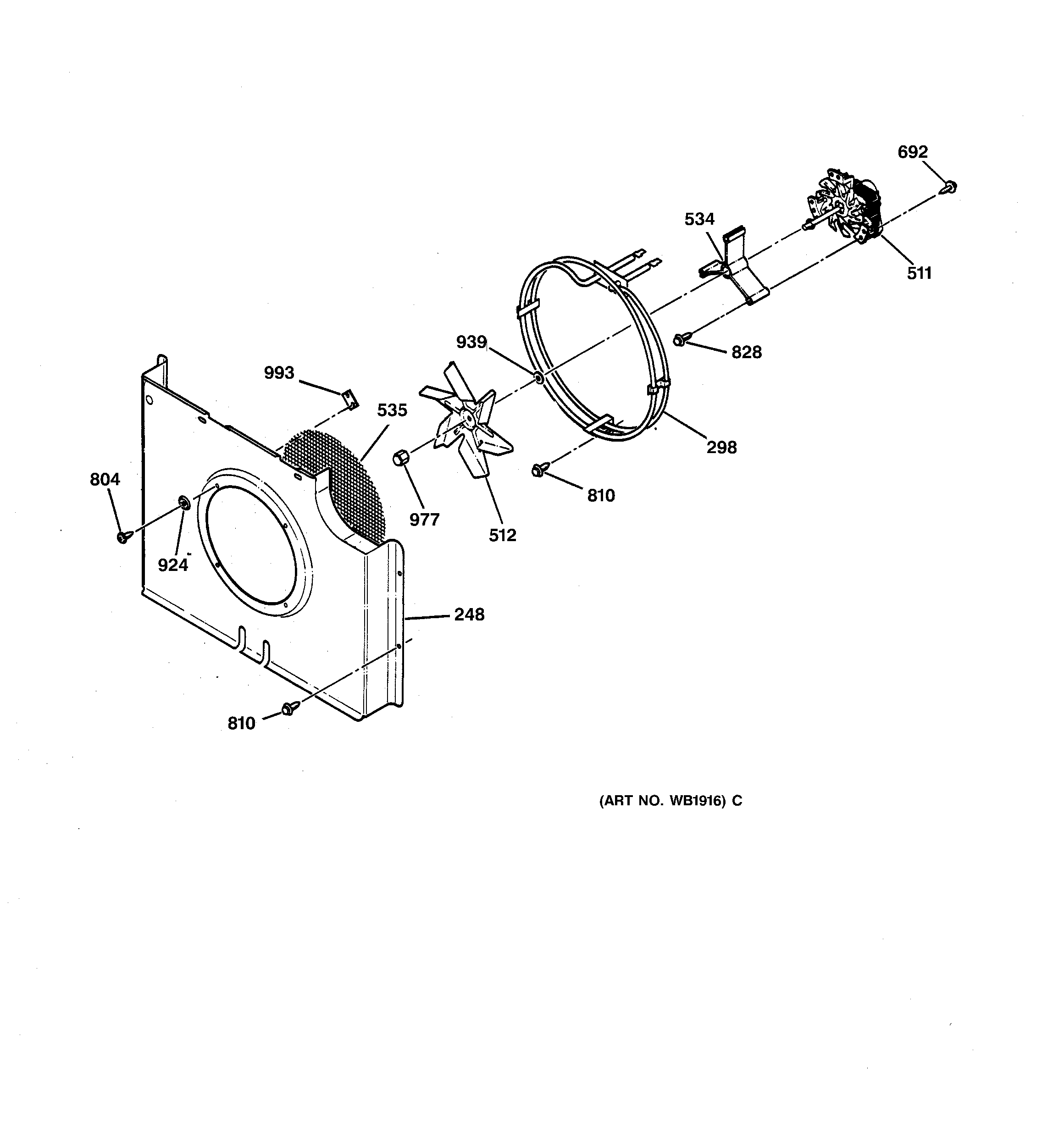 GE JKP18AV1AA convetion fan diagram