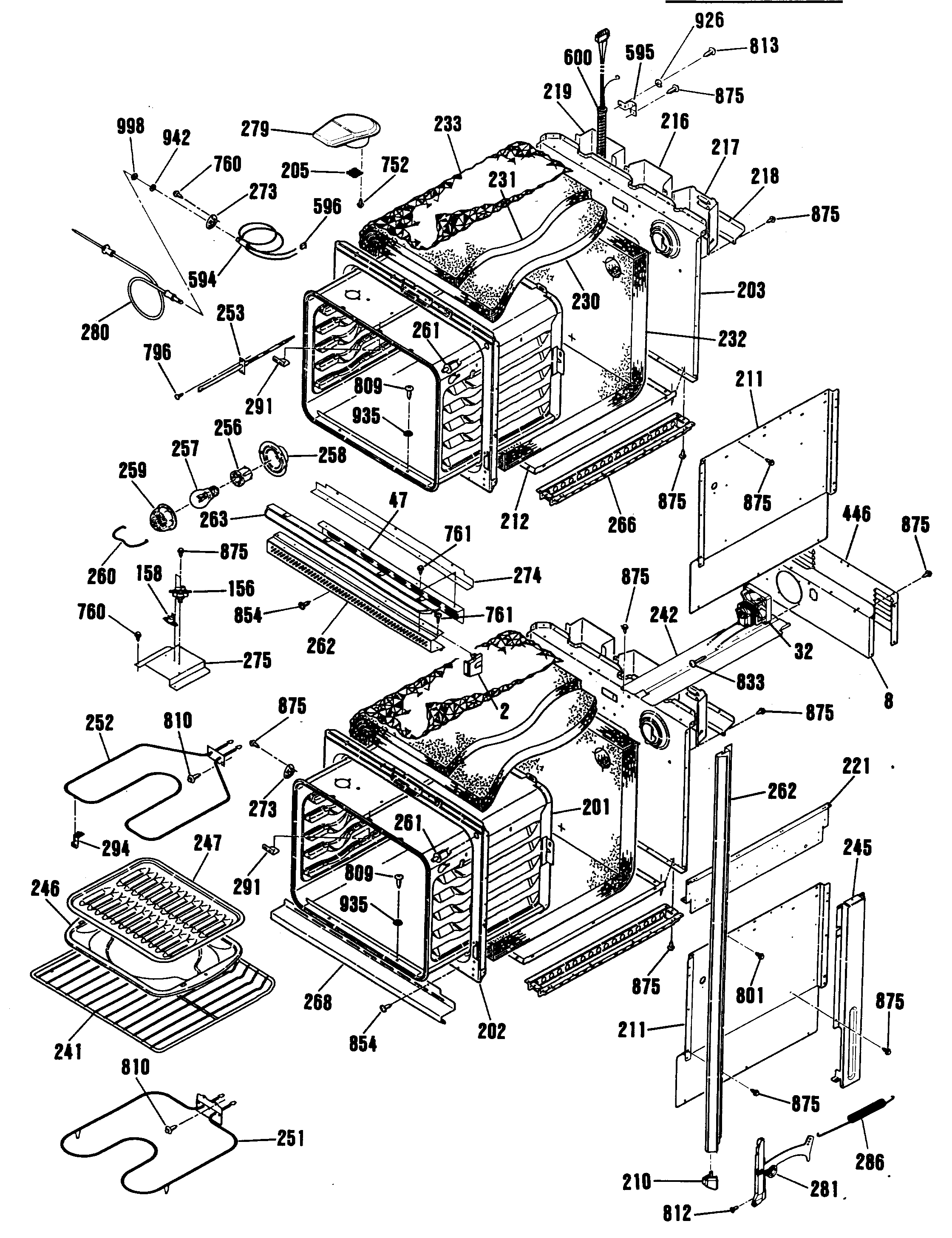 GE JKP45WV1WW parts list diagram