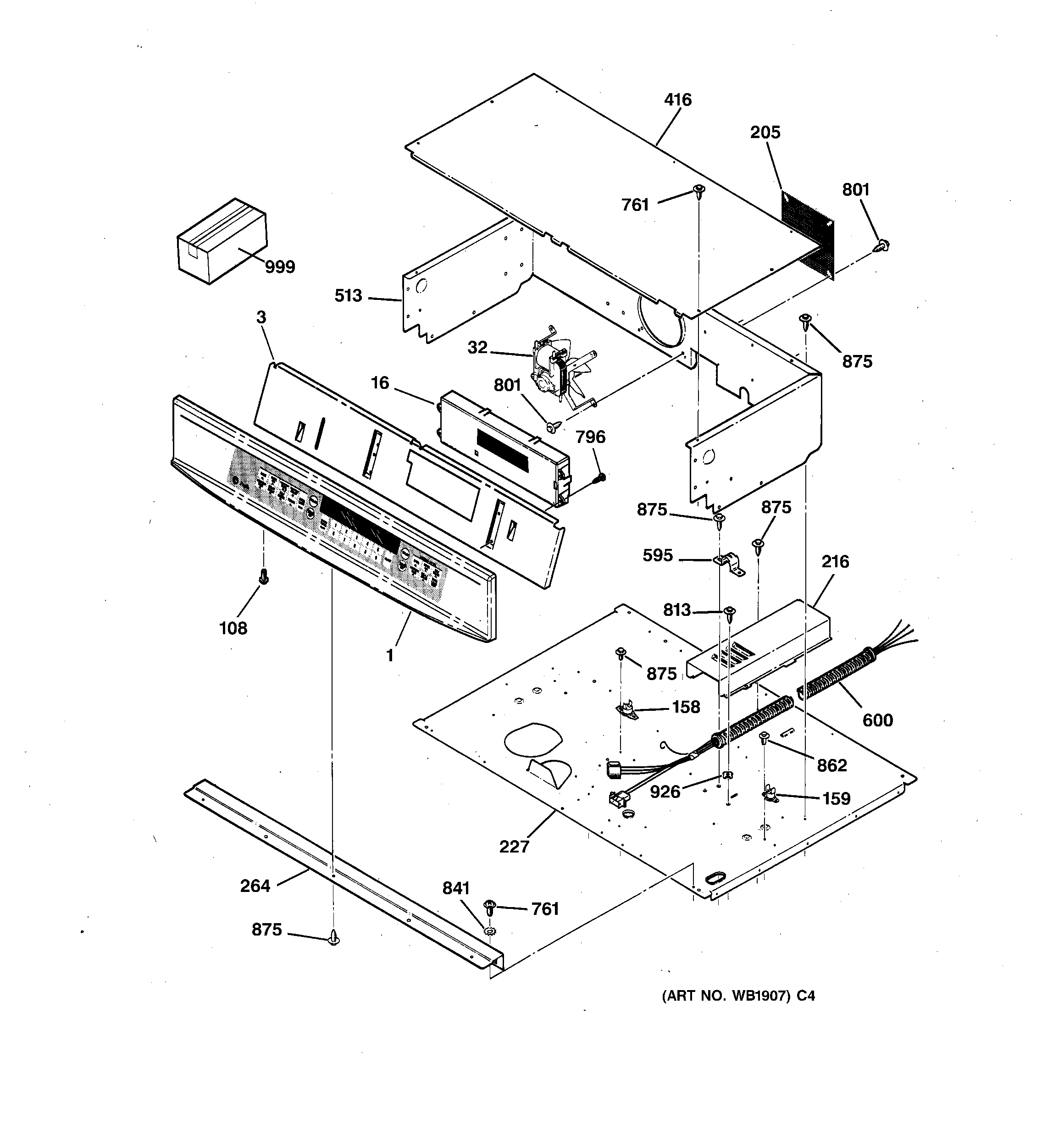 GE JTP18BW1BB control panel diagram