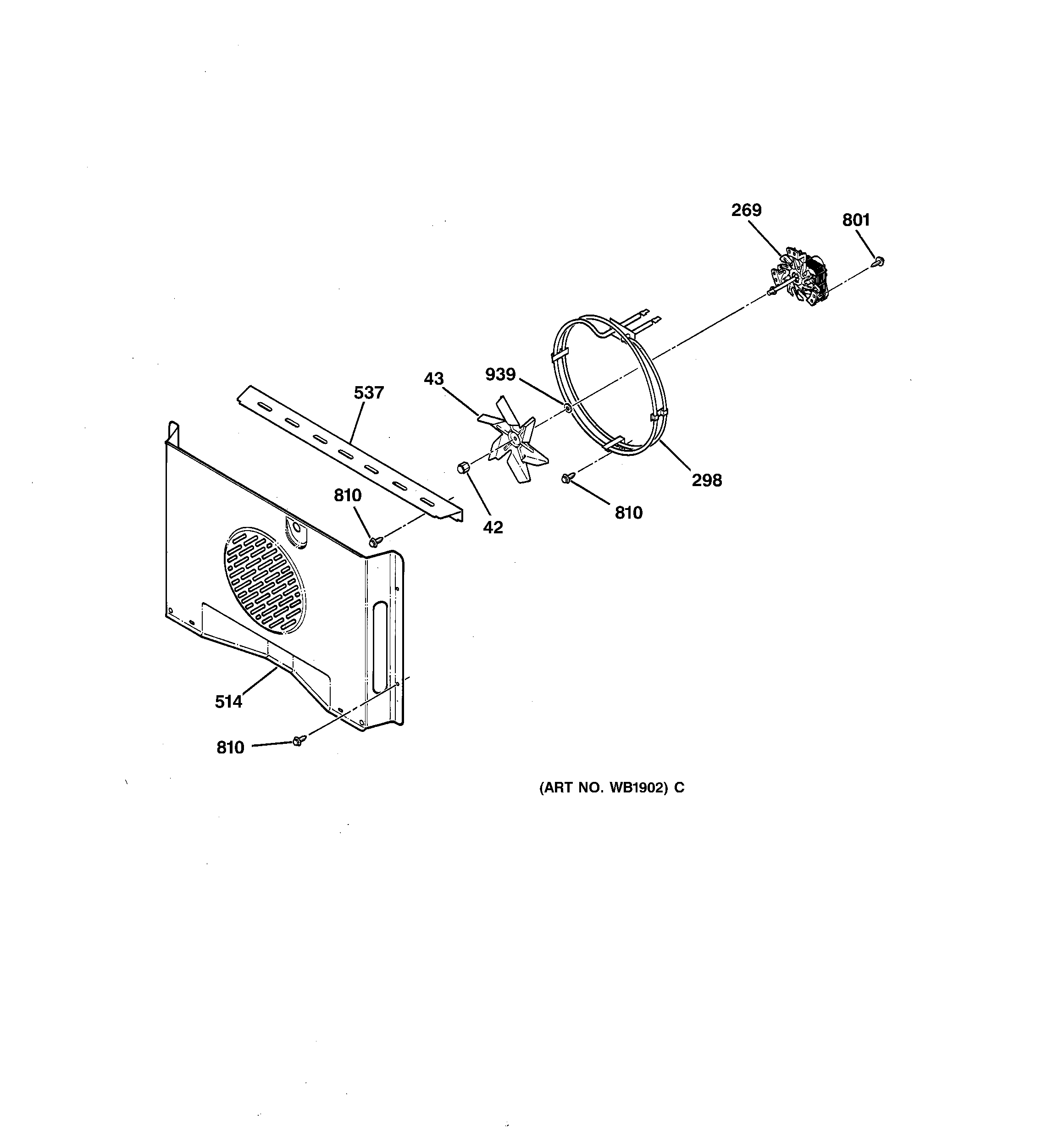 GE JTP18BW1BB blower diagram
