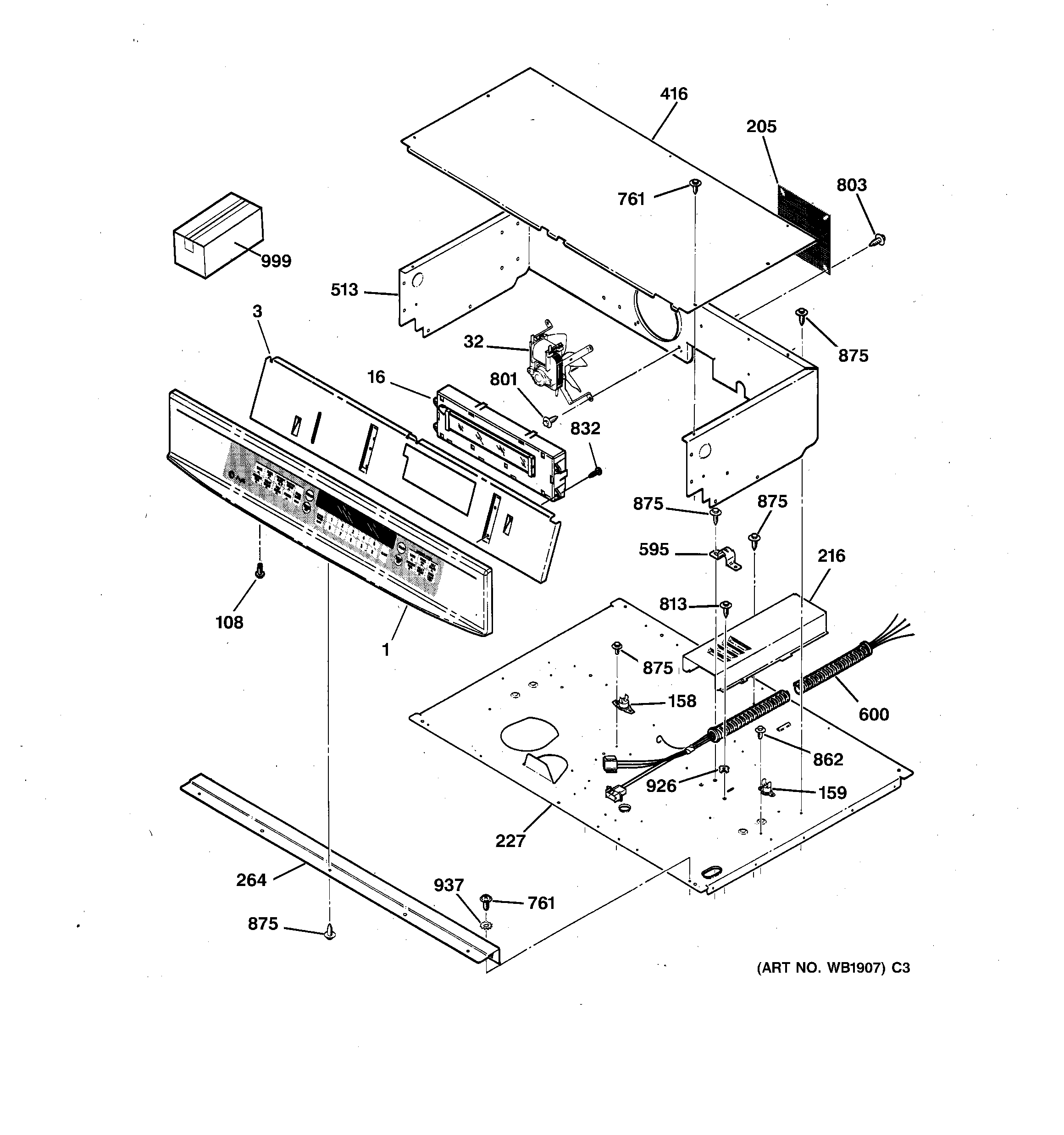 GE JTP56BW1BB control panel diagram