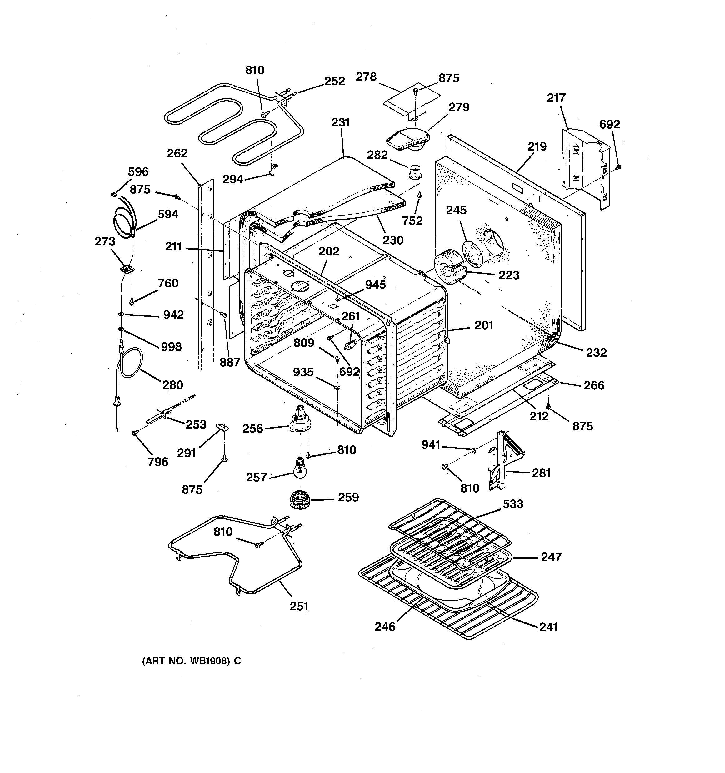 GE JTP56WW1WW upper body parts diagram