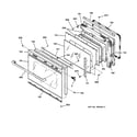 GE ZET737WV1WW oven door diagram