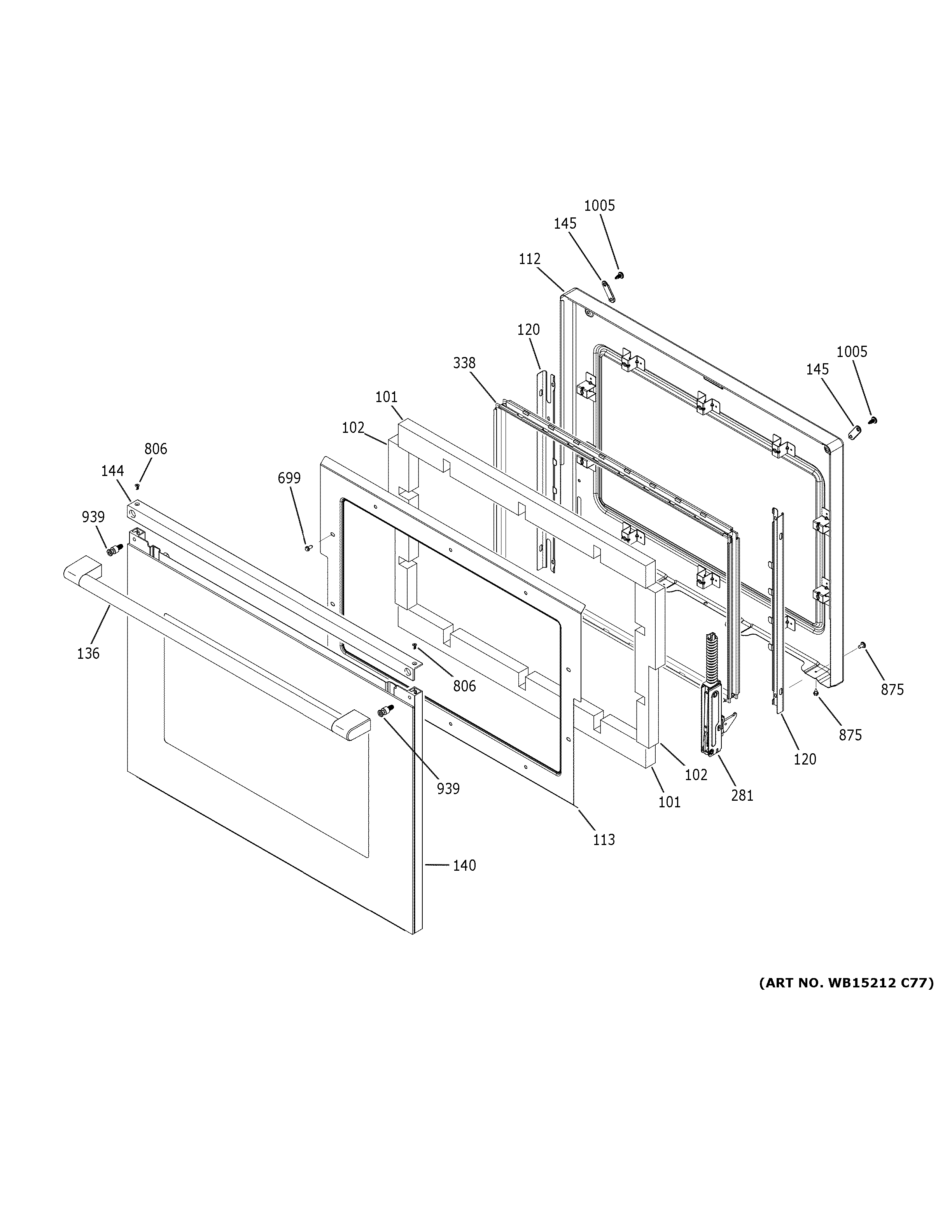 GE CTS70DM2N1S5 door diagram