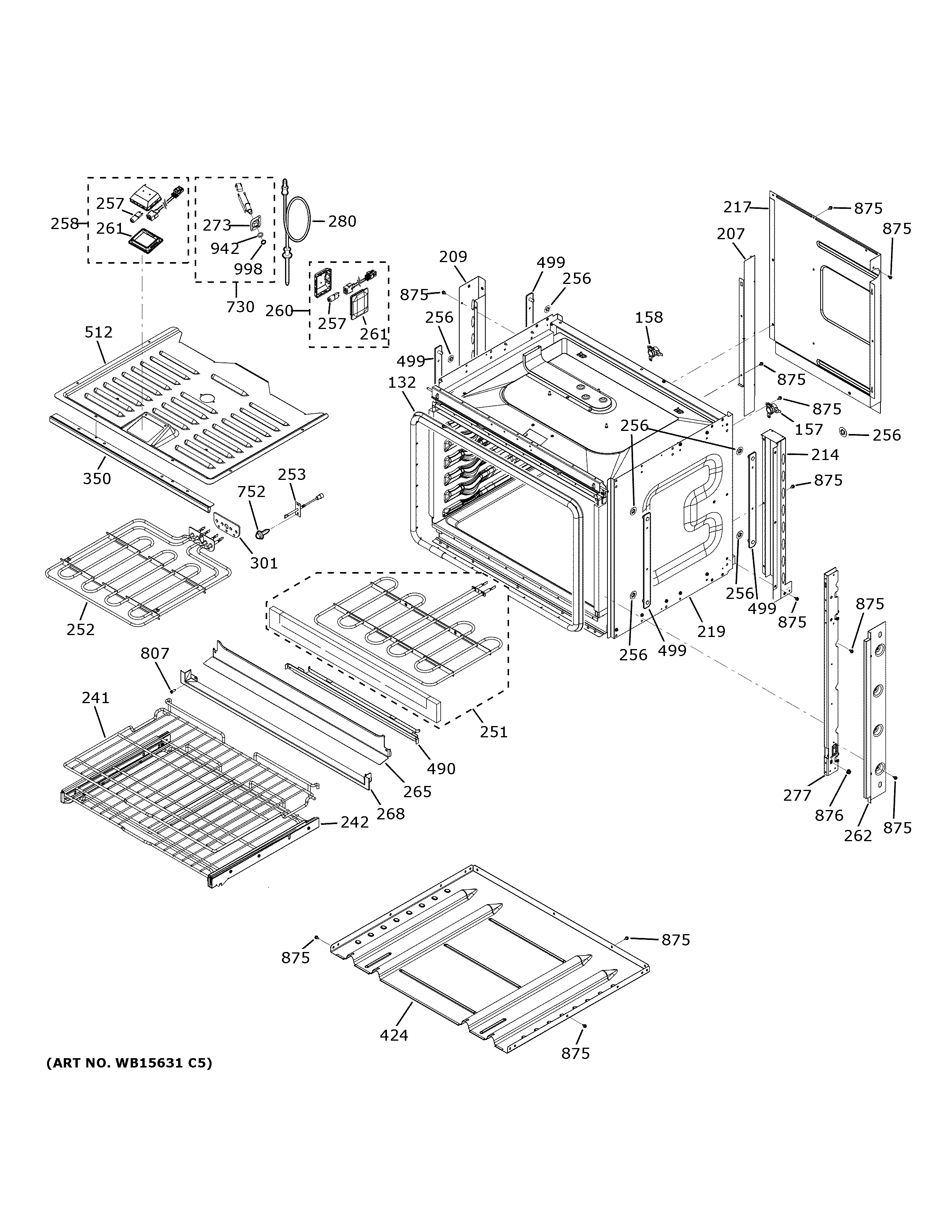 GE PTS9000BN1TS body parts diagram