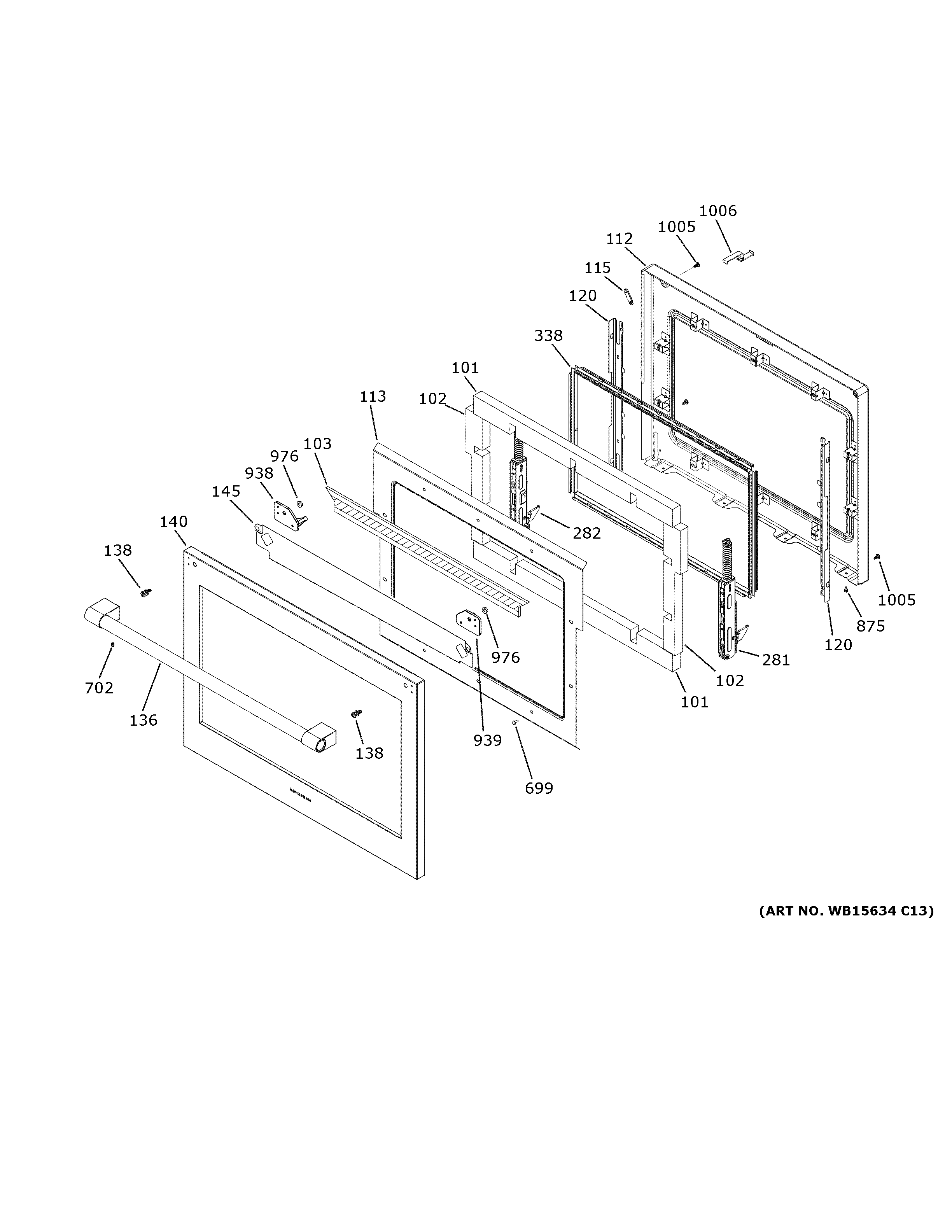 GE ZTS90DPSN1SS door diagram