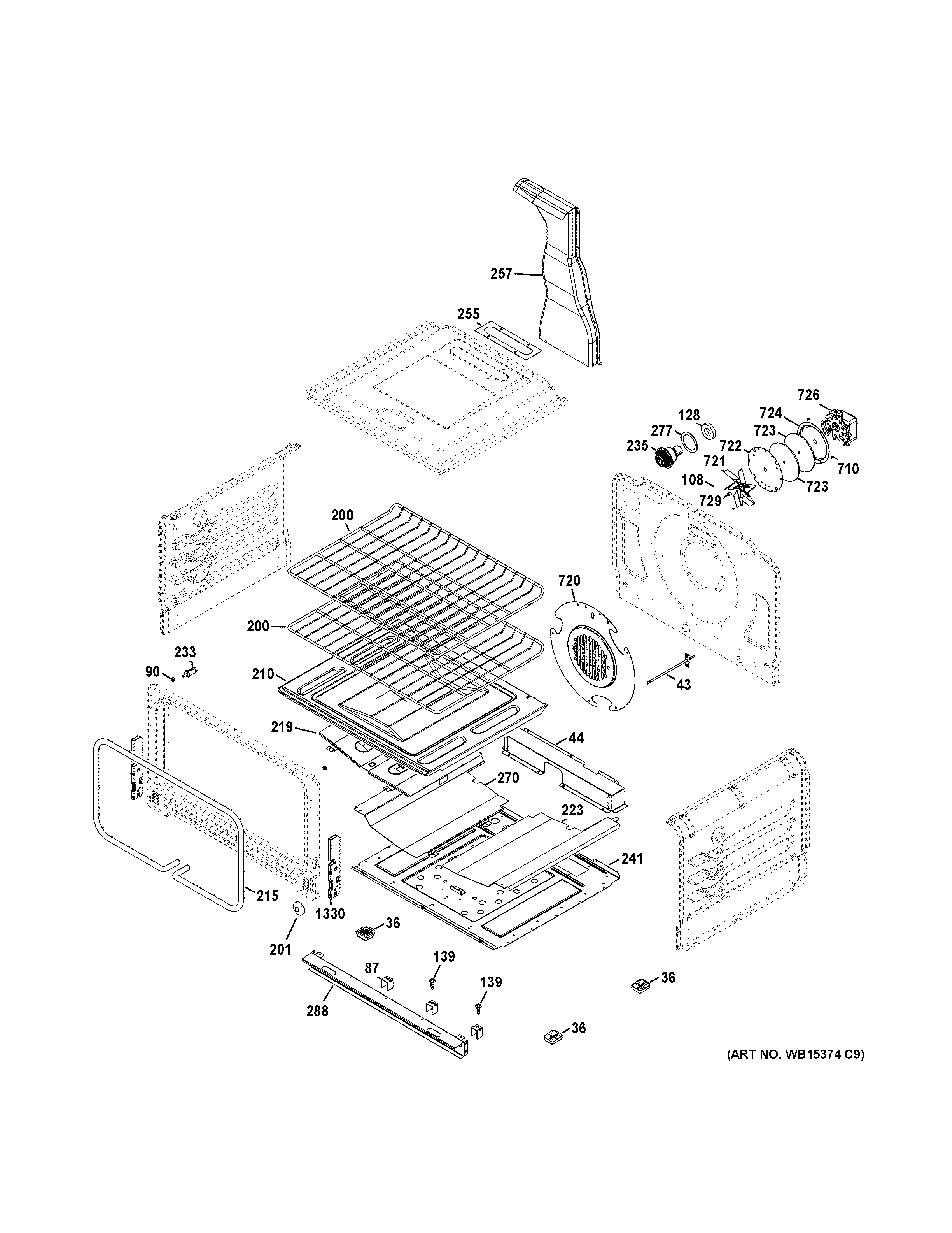 GE JGB870DEF1BB lower oven diagram