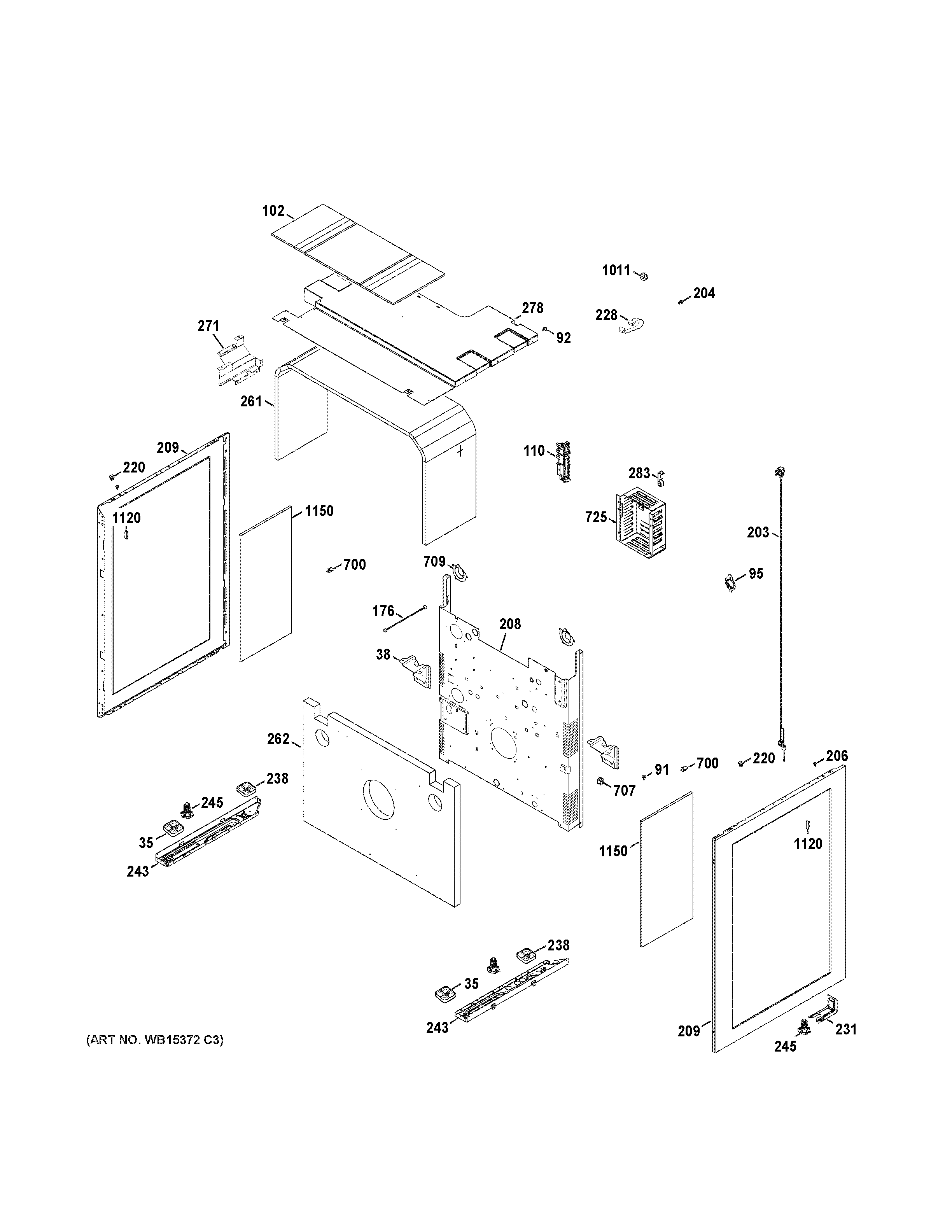 GE JGB870SEF2SS body parts diagram