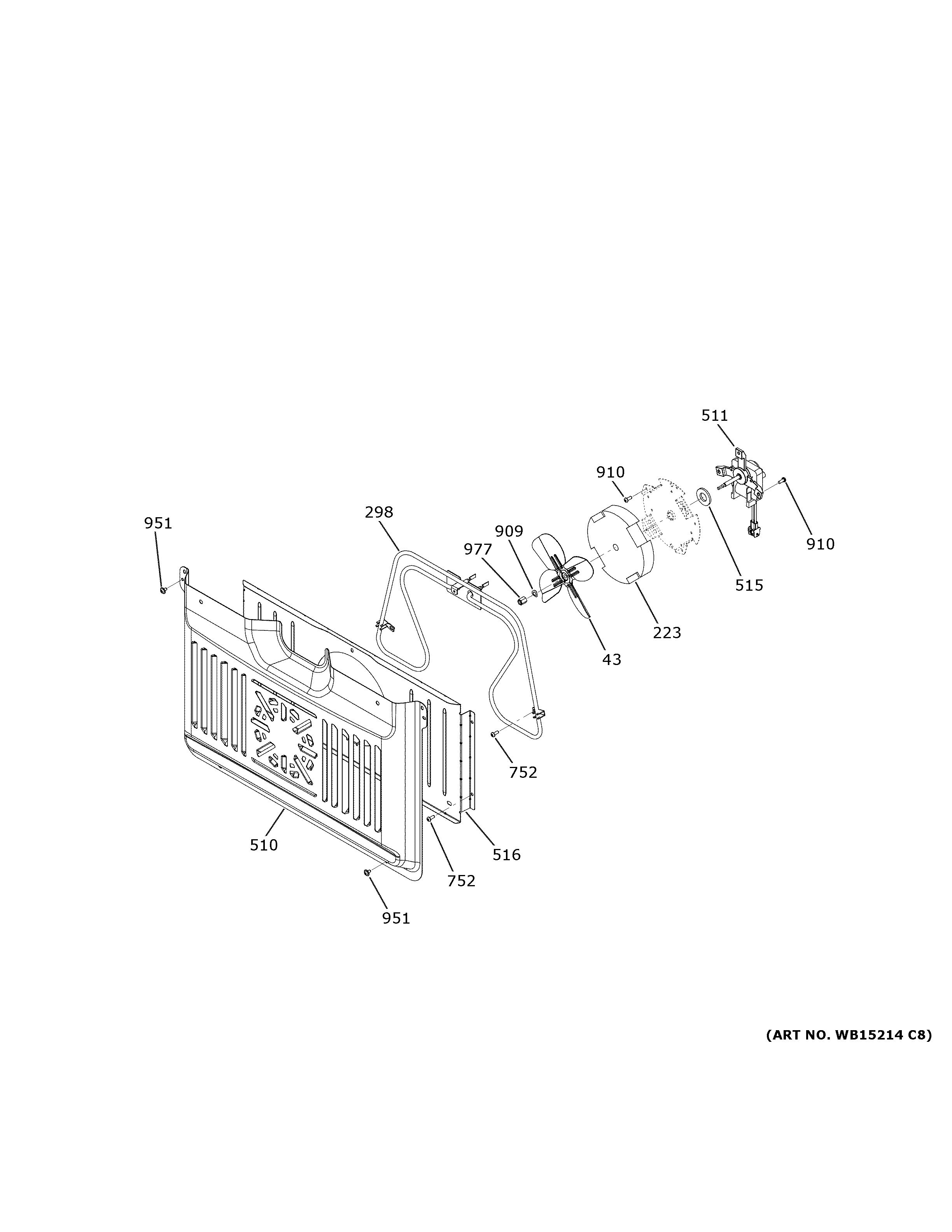 GE CTD70DP2N2S1 lower convection fan diagram