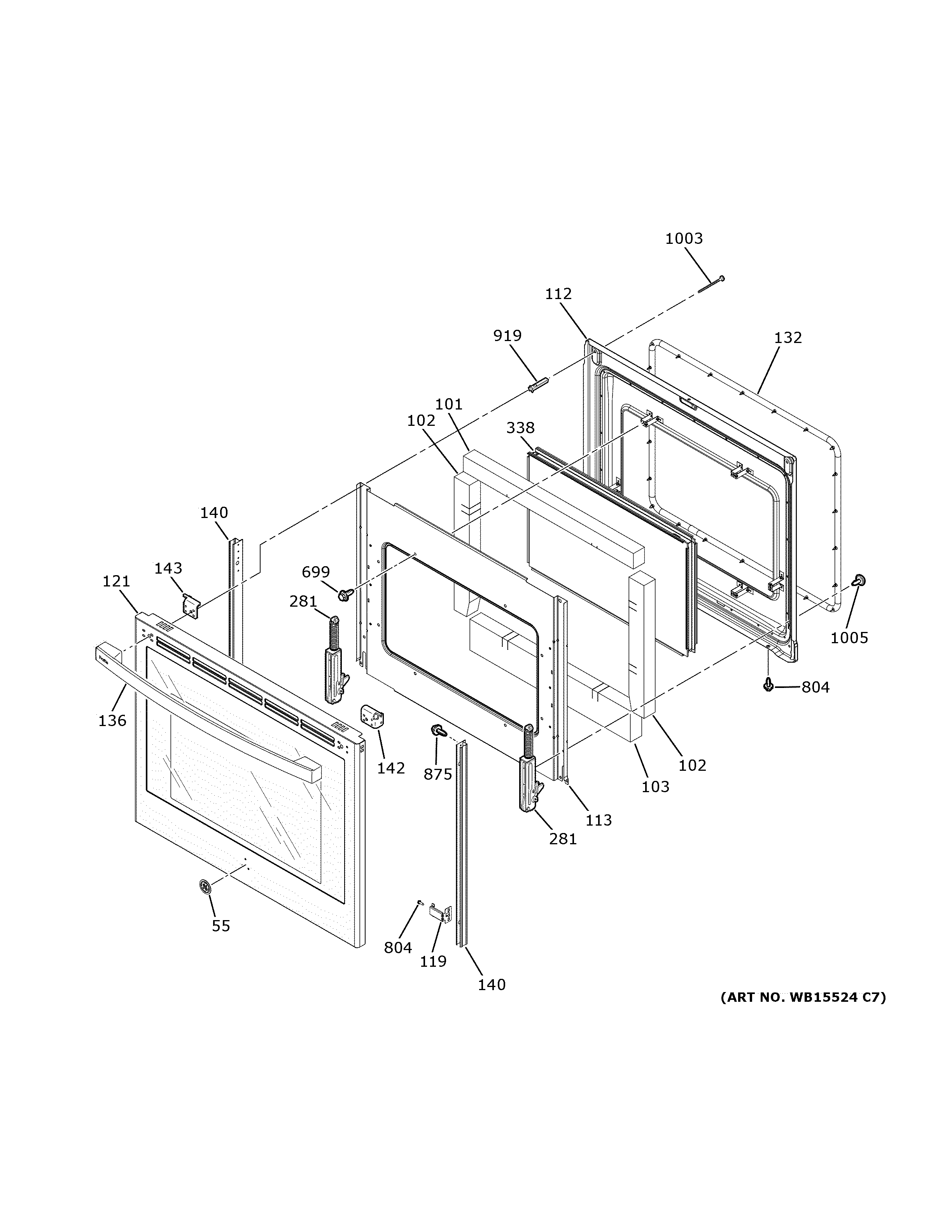 GE PSS93BP5TS door diagram