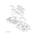 GE JGBS66DEK1BB control panel & cooktop diagram