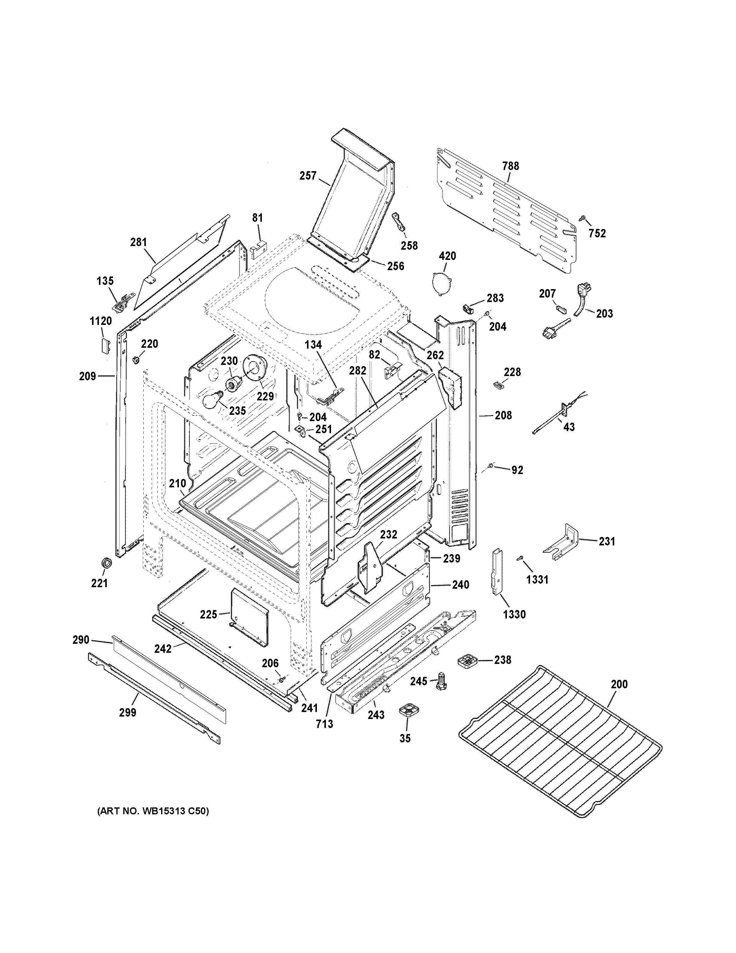 GE JGBS66DEK2WW body parts diagram