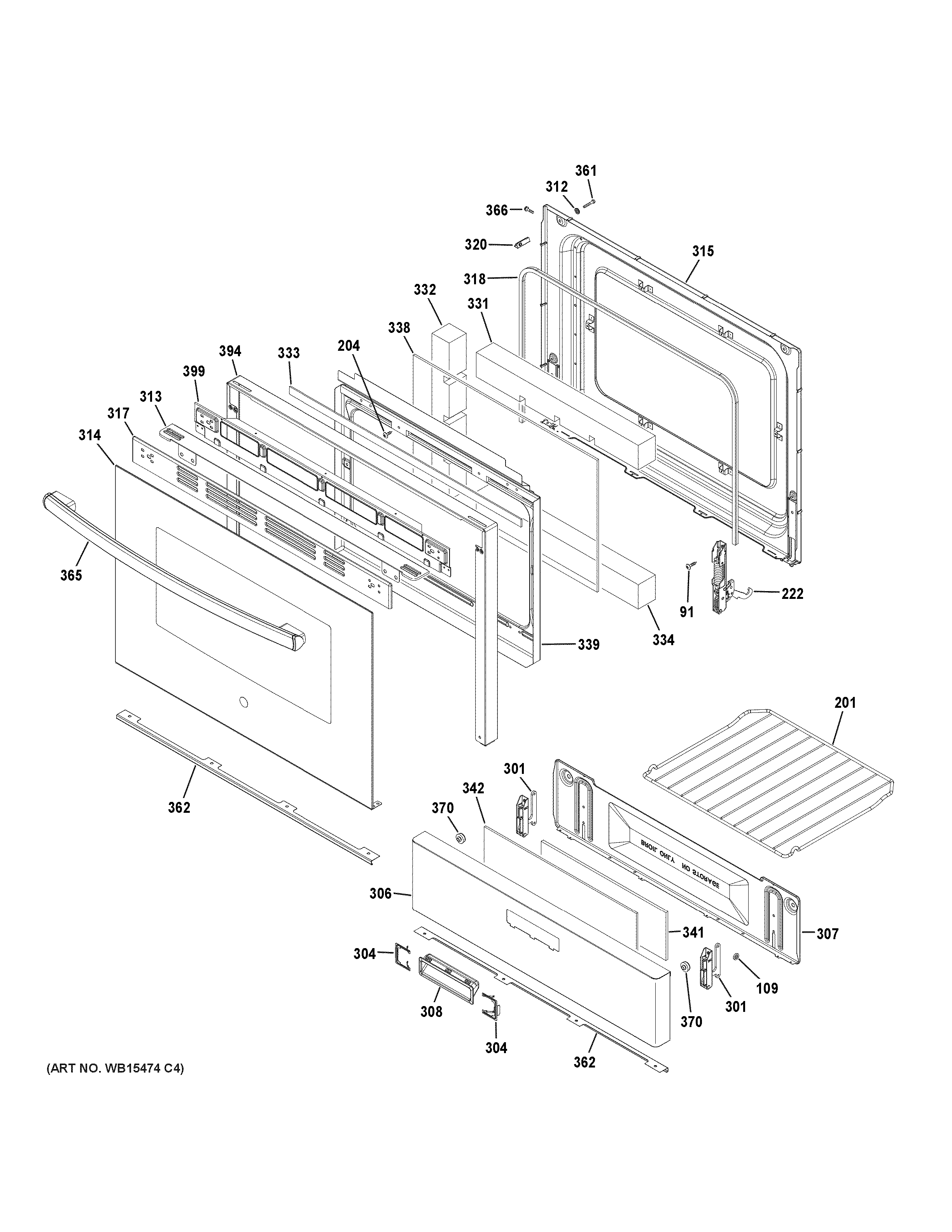 GE JGBS66REK1SS door & drawer parts diagram