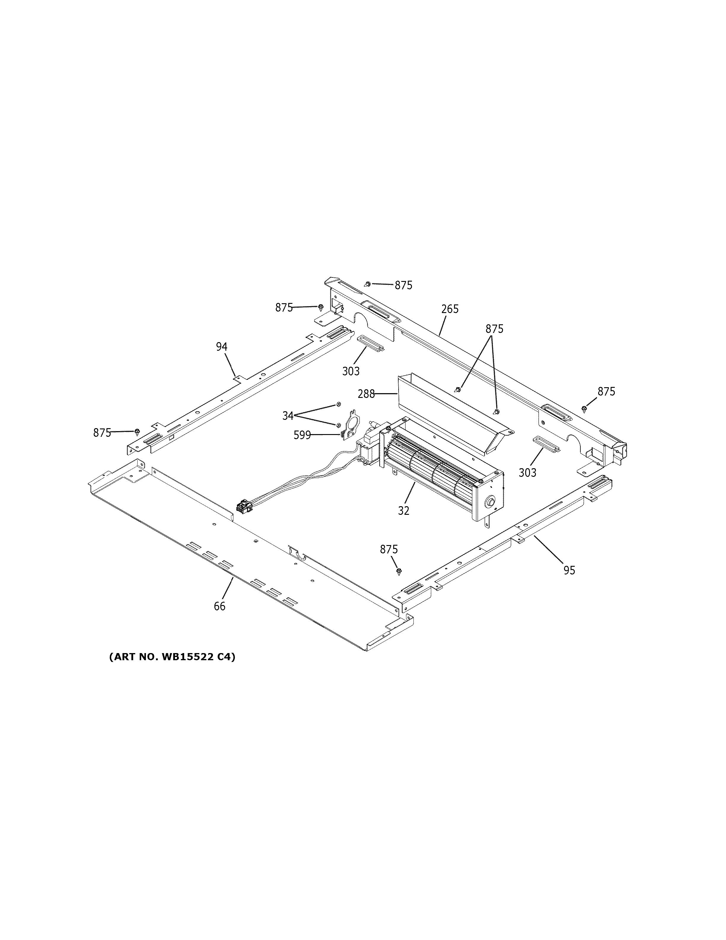 GE CES750M2N3S5 cooling fan diagram