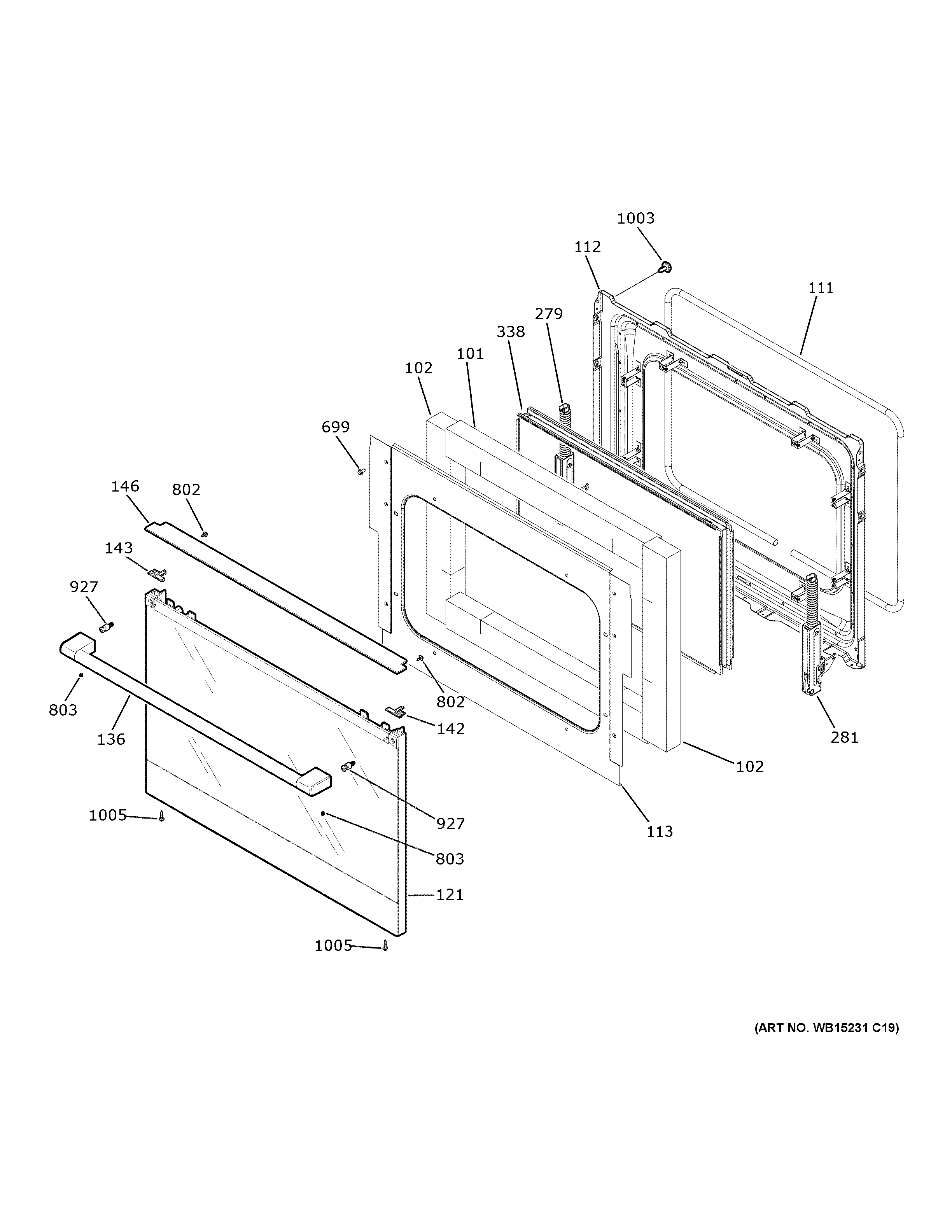 GE CES750M2N3S5 lower door diagram