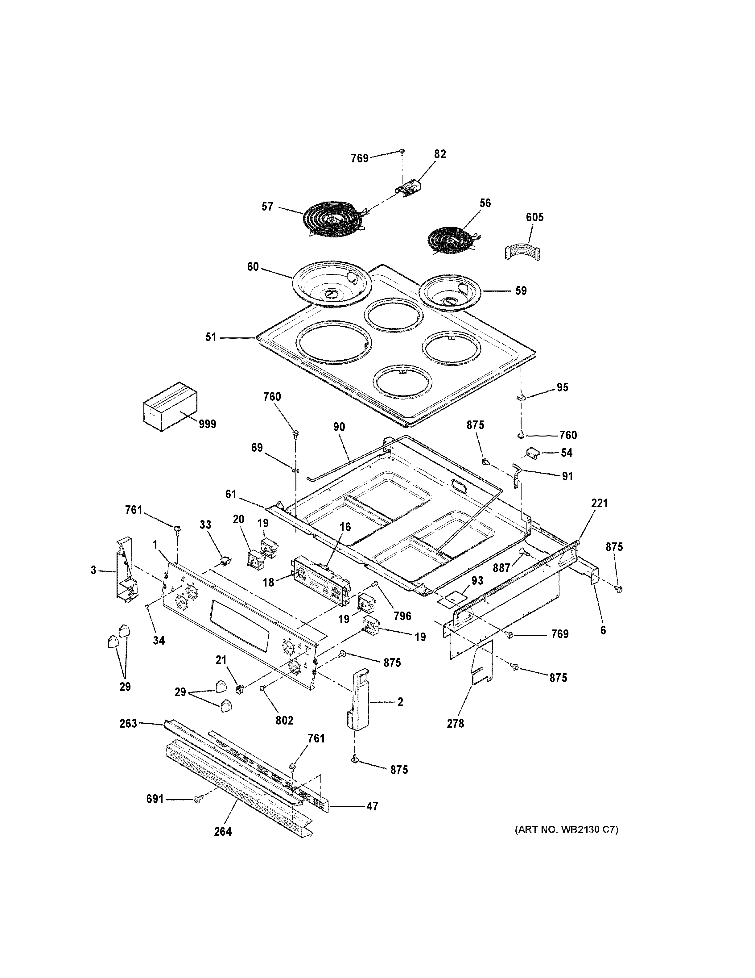 GE JM250DT1BB control panel & cooktop diagram