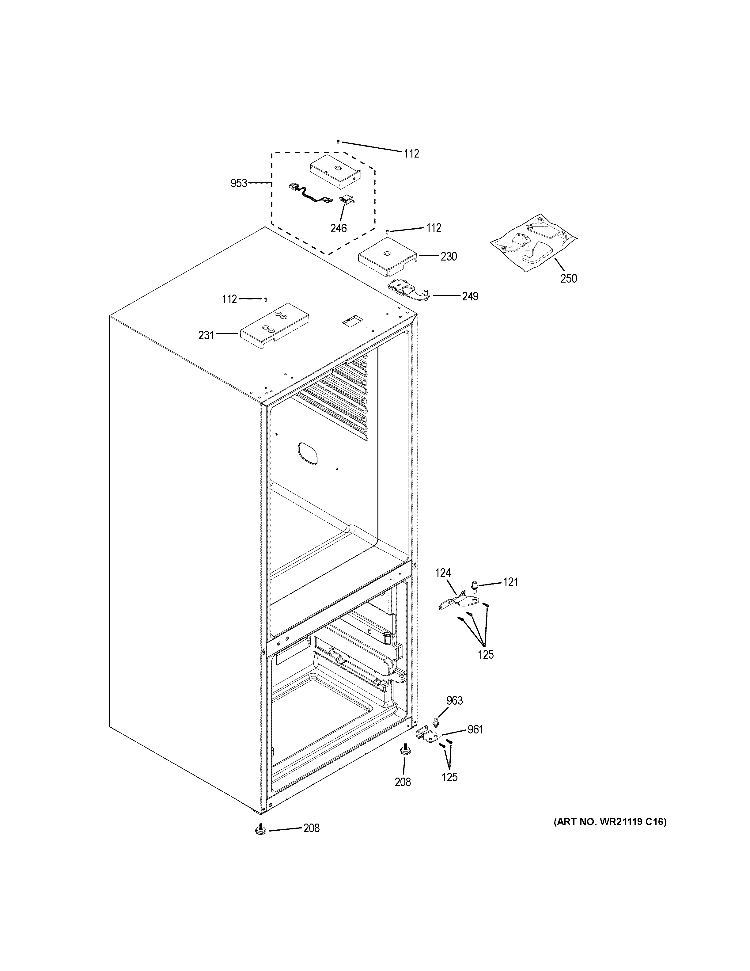 GE GBE21DSKBRSS case parts diagram