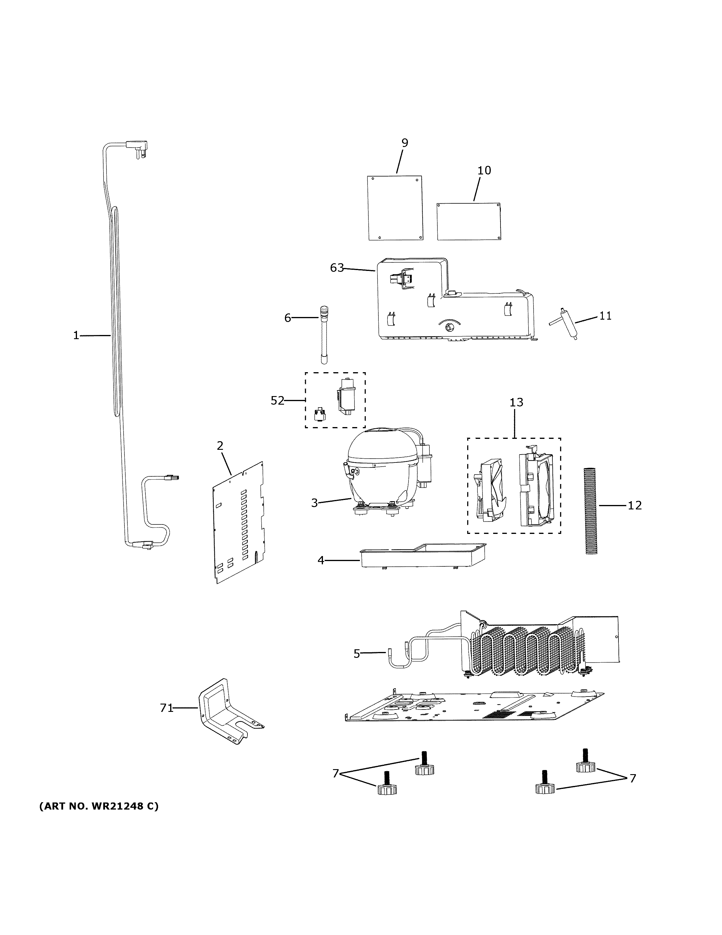 GE CCP06BP4PBW2 machine compartment diagram