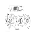 GE GFW850SPN3DG tub & motor diagram