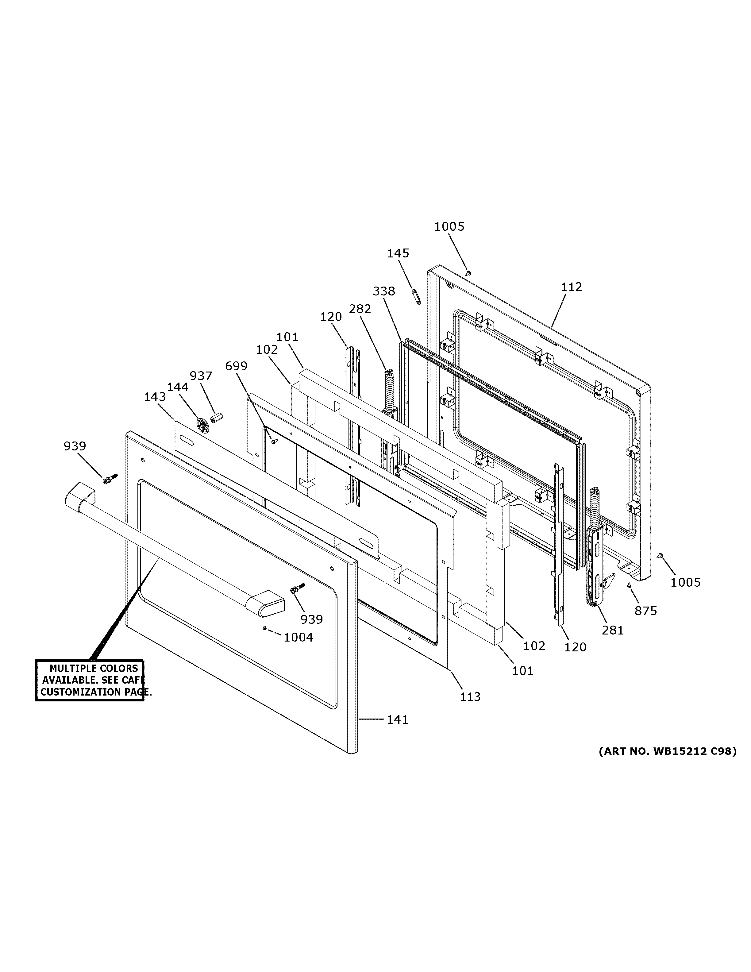 GE CTD90DP4N1W2 lower door diagram