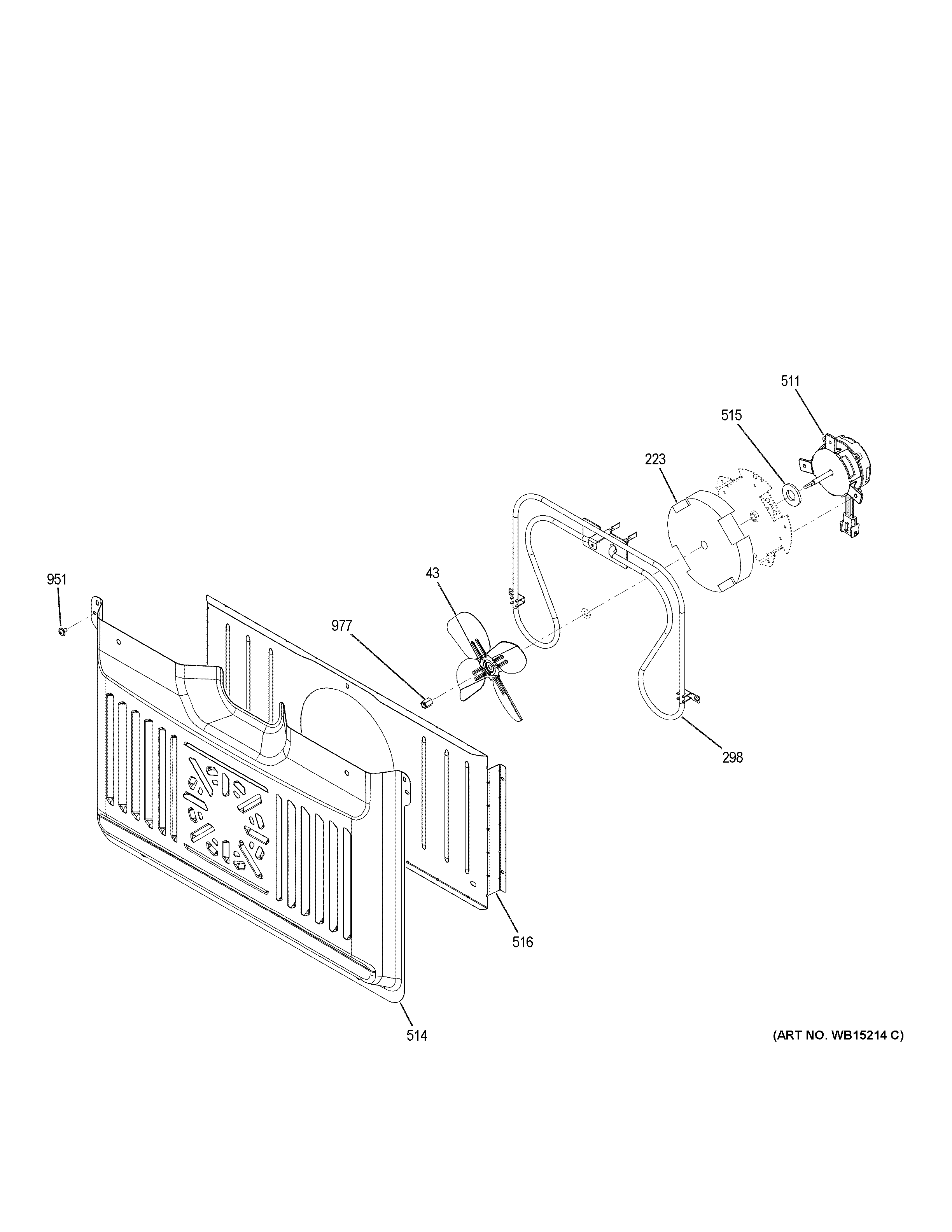GE JKS5000DN1WW convection fan diagram
