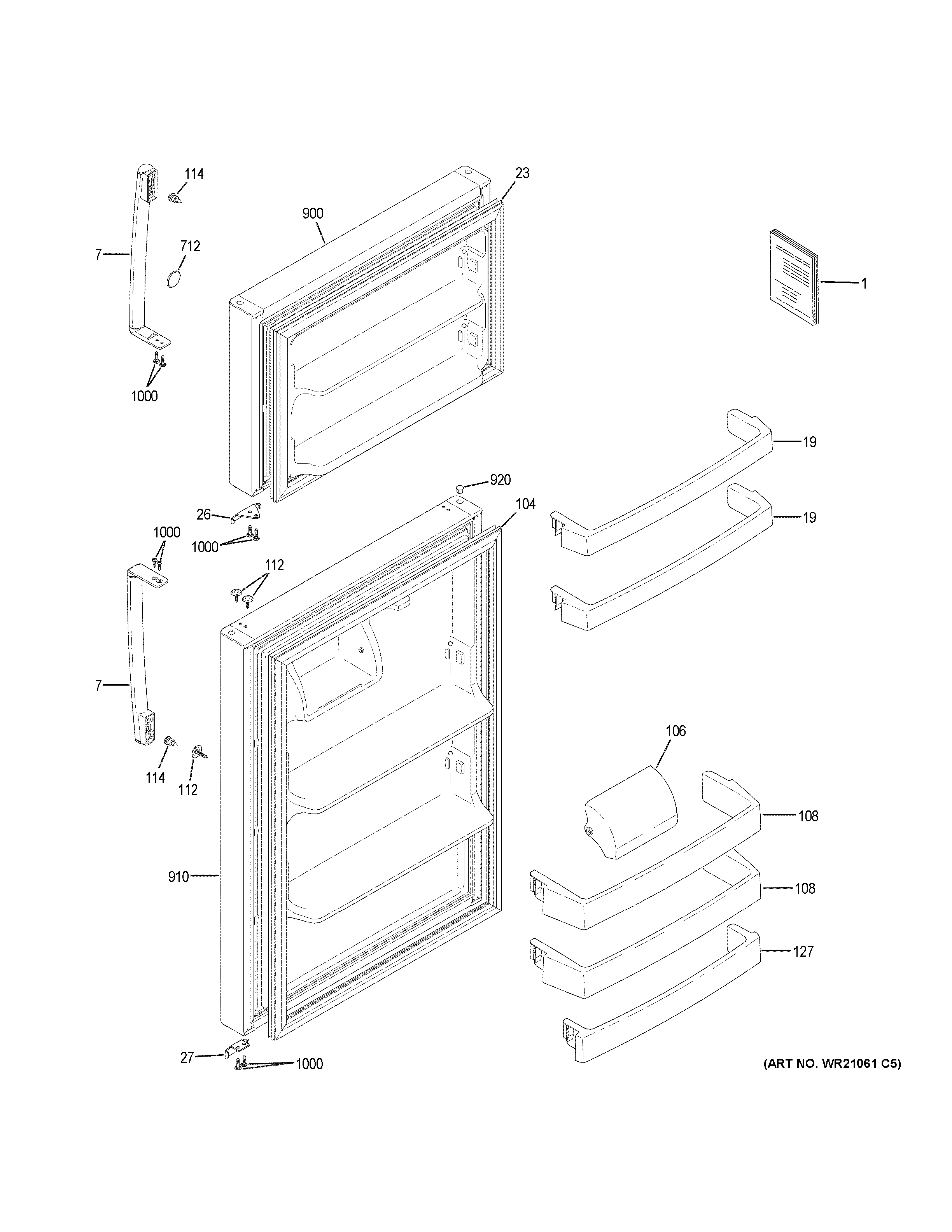 GE GTS18DTNFRWW doors diagram