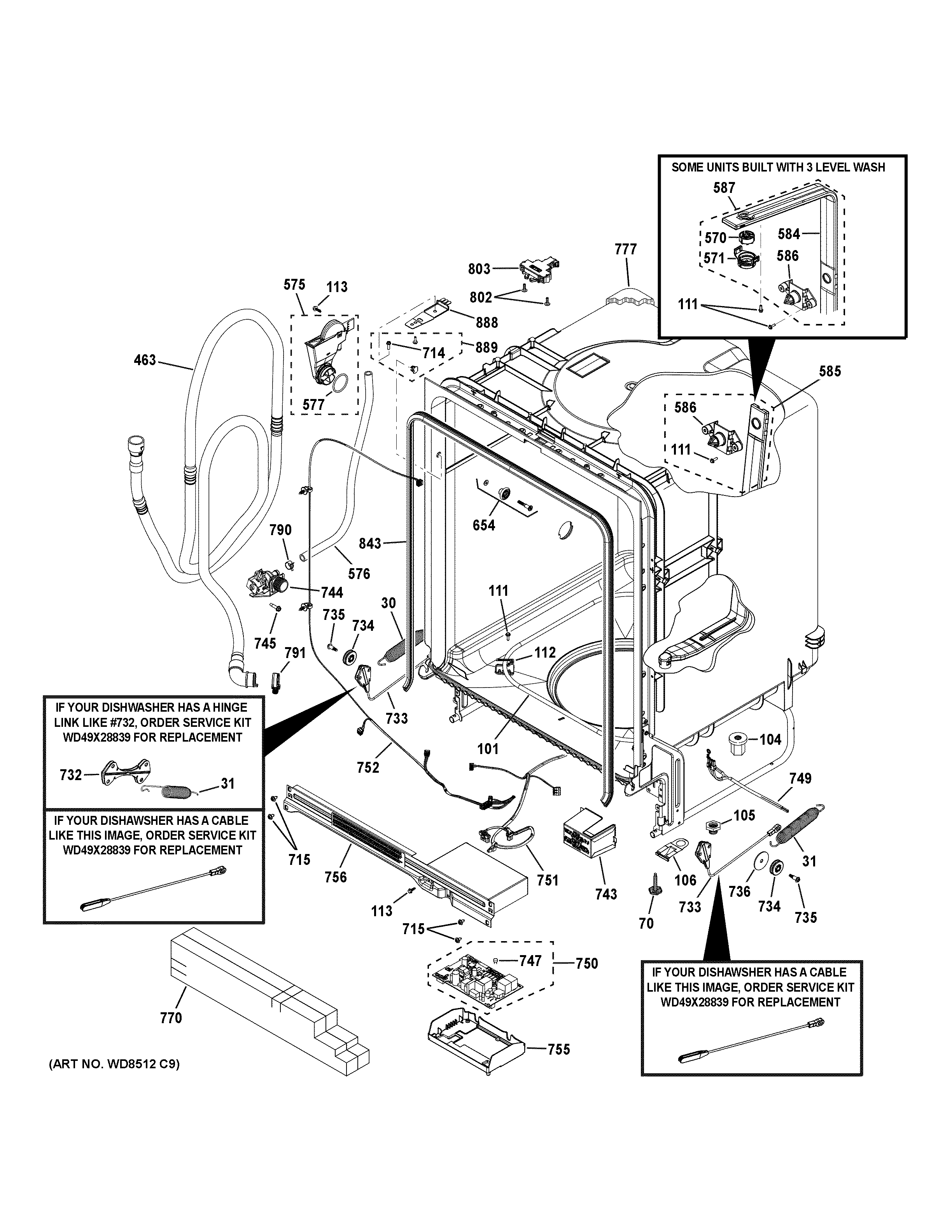 GE GDF535PGR0CC body parts diagram
