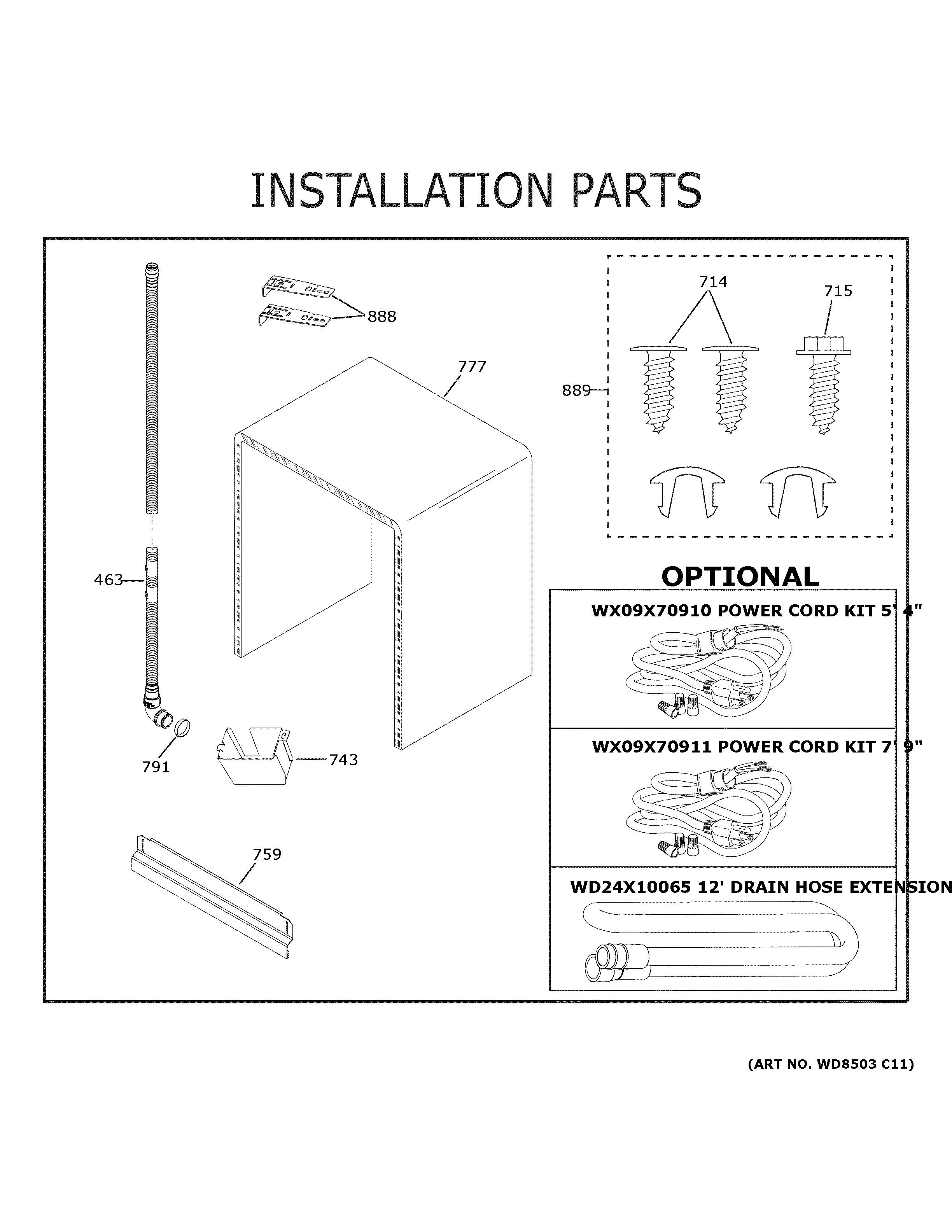 GE GDF530PSM6SS installation parts diagram