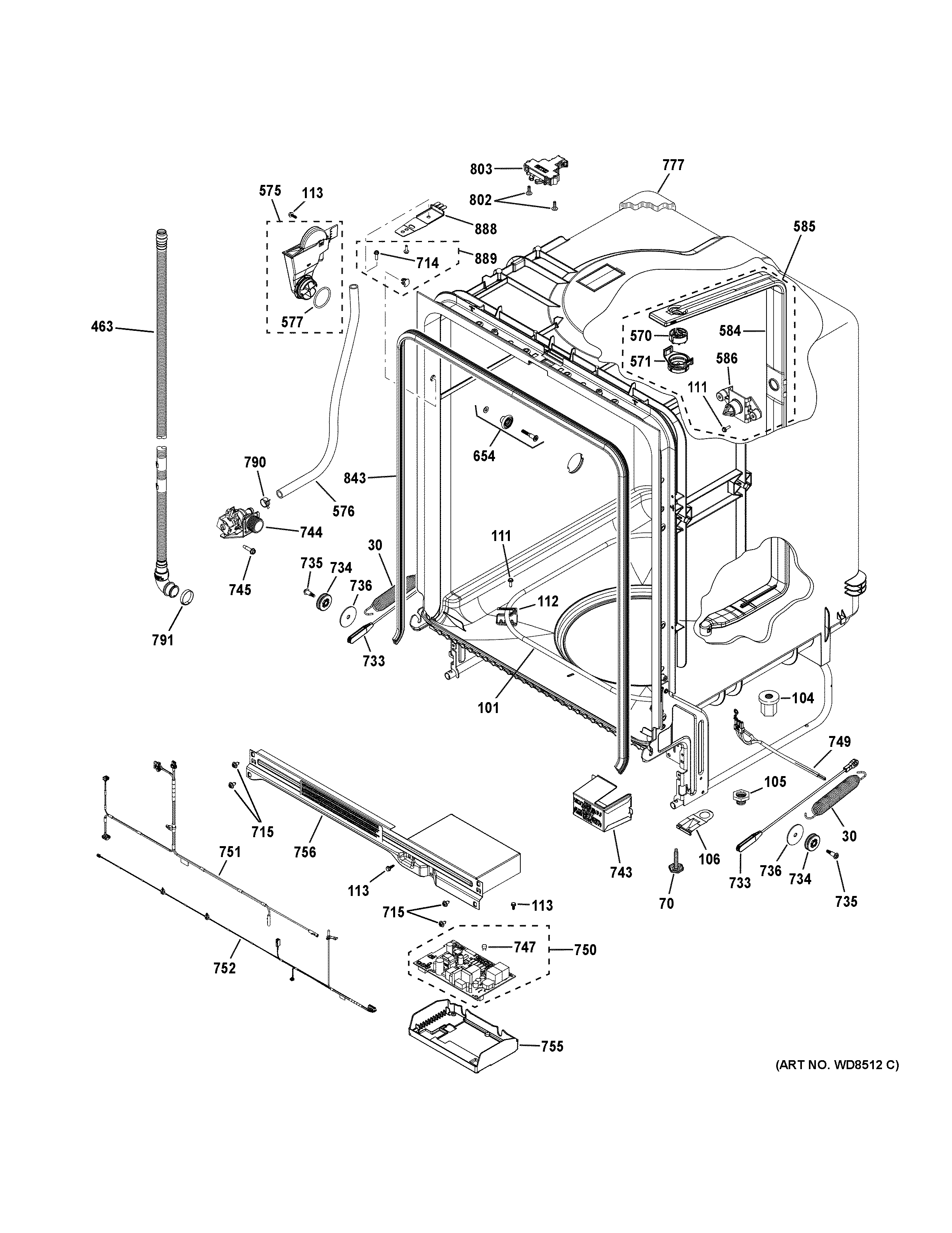 GE GDF530PMM6ES body parts diagram