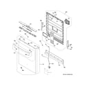 GE GDT550PYR0FS escutcheon & door assembly diagram