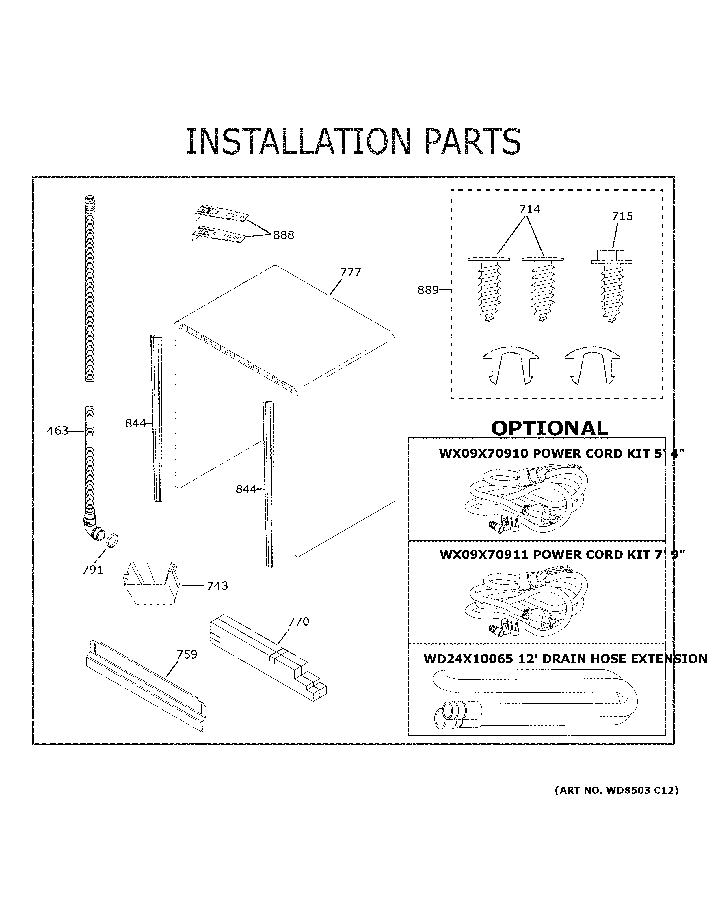 GE GDF630PSM6SS installation parts diagram