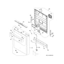 GE GDT630PYR0FS escutcheon & door assembly diagram