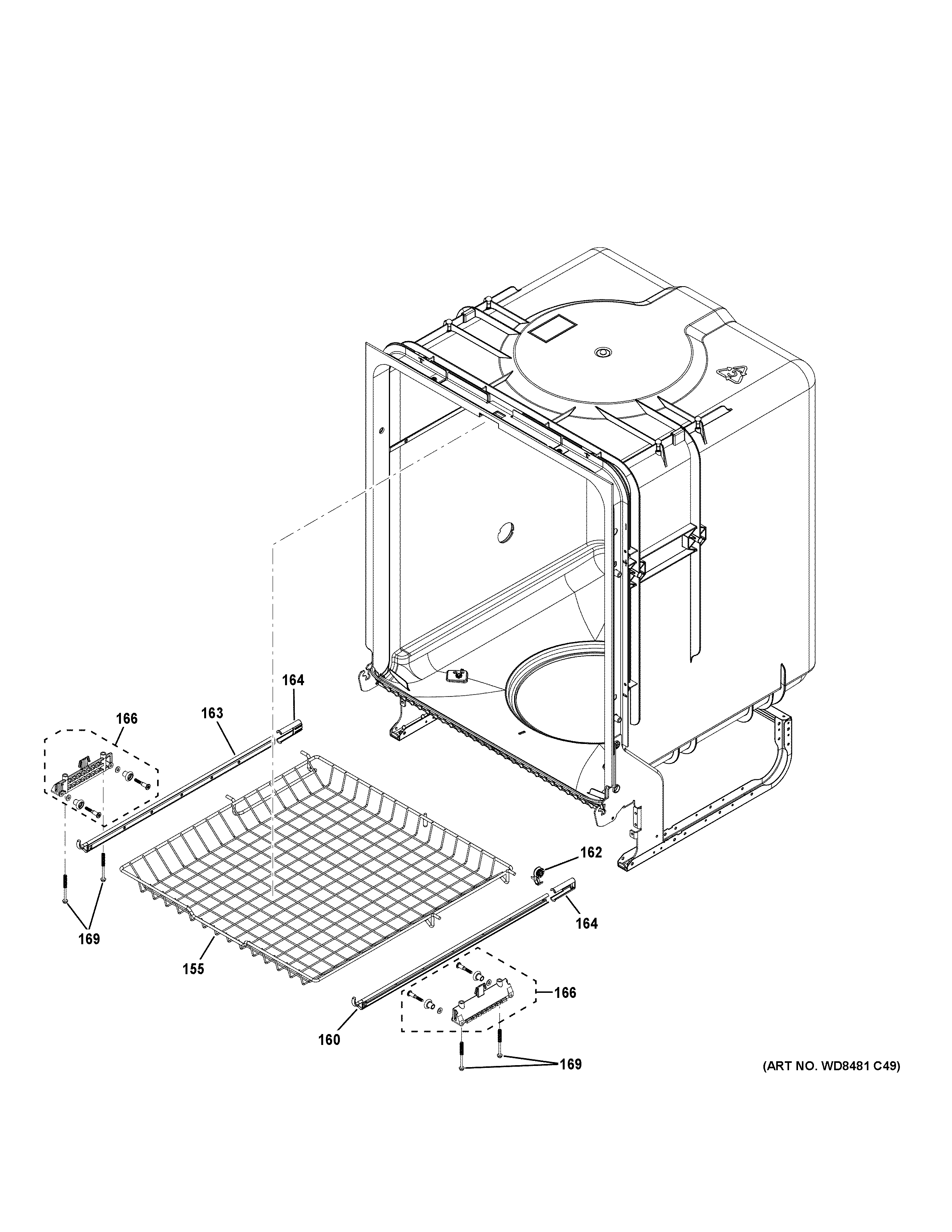 GE GDT630PGR0WW body parts (2) diagram