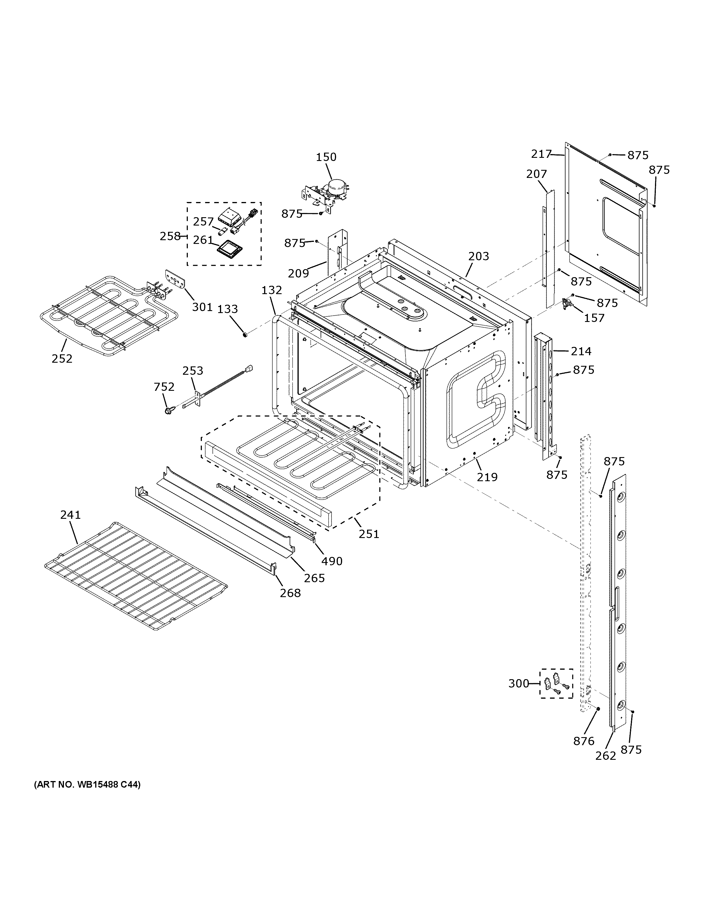 GE JKD3000DN1BB upper oven diagram