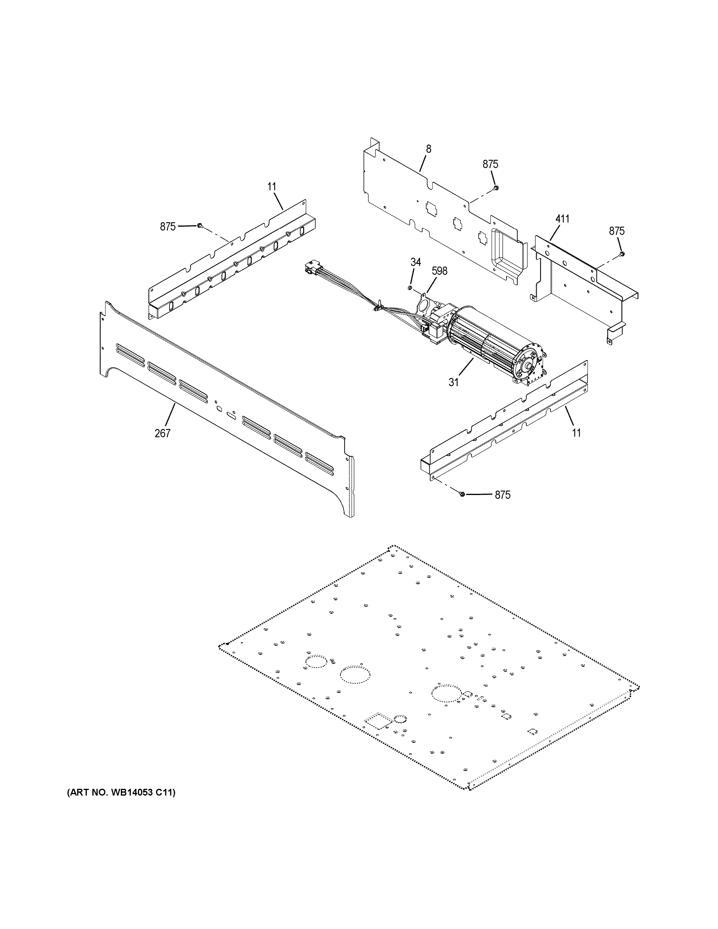 GE PTD7000SN1SS center spacer diagram