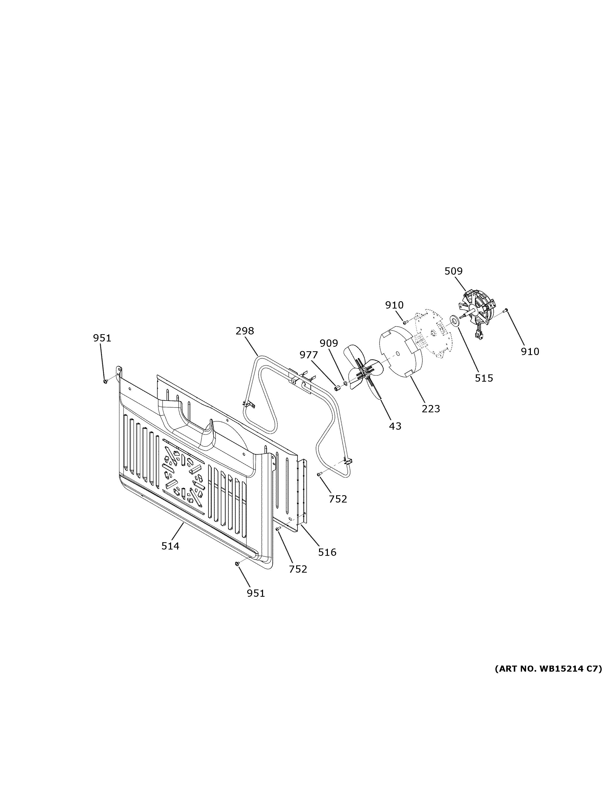 GE PTD7000SN1SS upper convection fan diagram