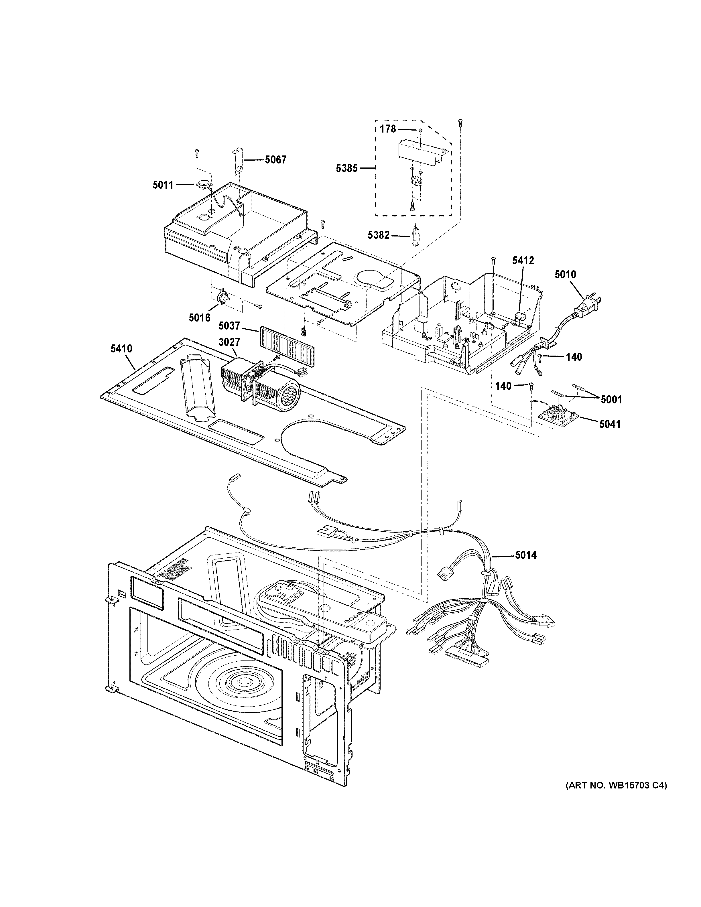 GE CVM517P4R1W2 interior parts (2) diagram