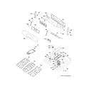 GE PGB920DEF1WW control panel & cooktop diagram