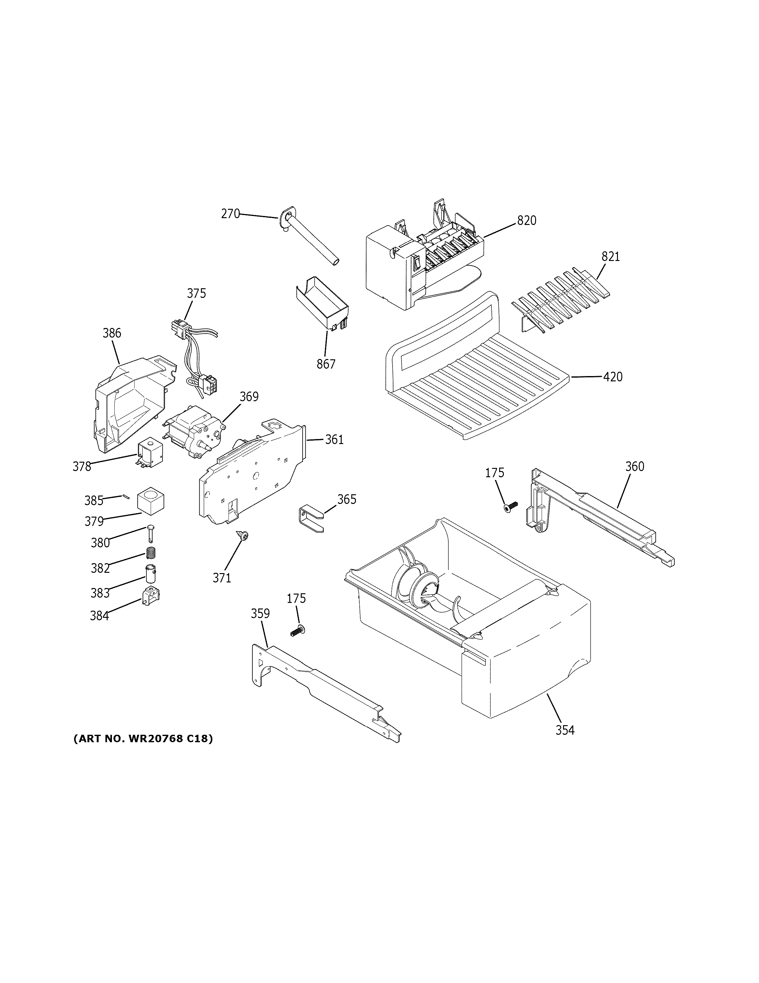 GE GSS25GGPFCCC ice maker & dispenser diagram