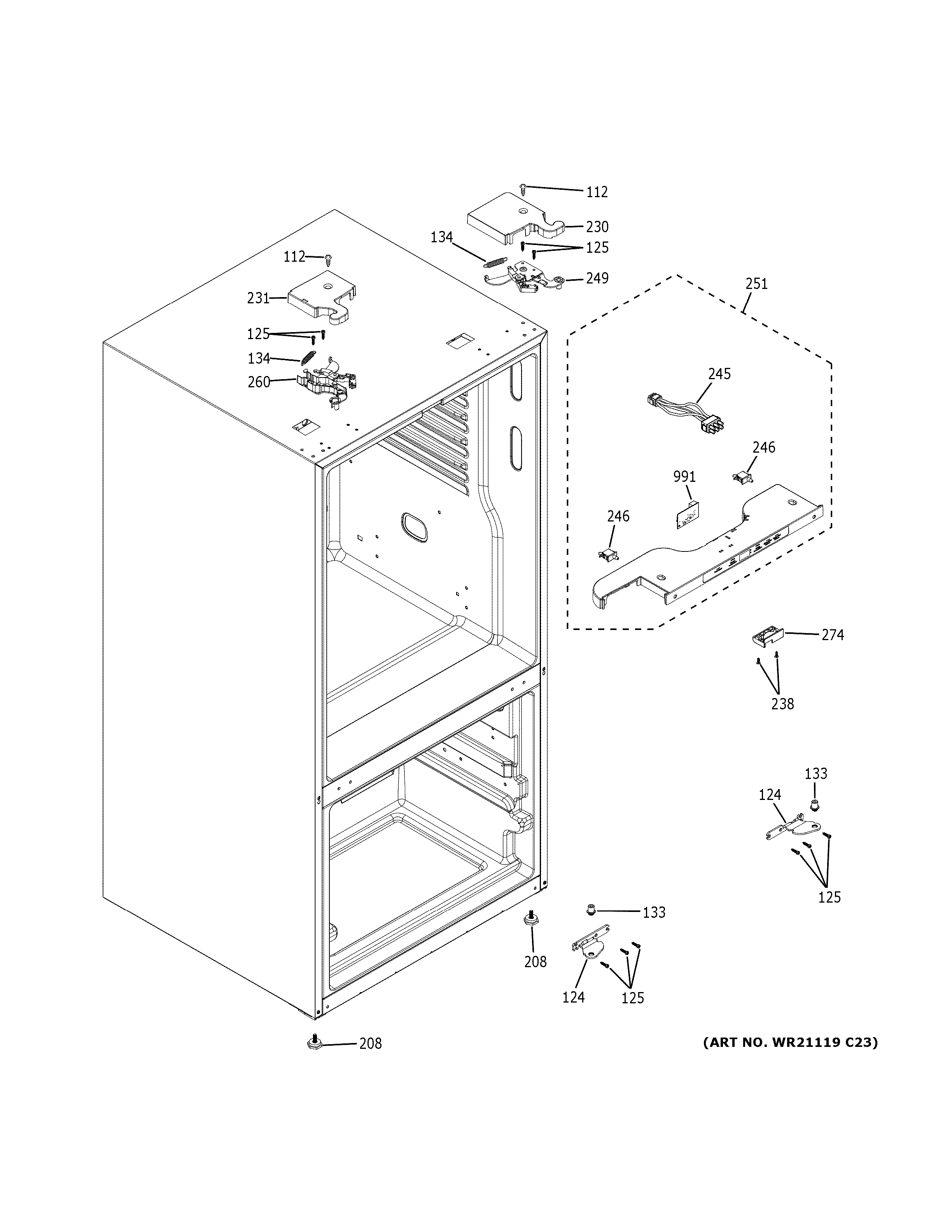 GE GFE24JYKFFFS case parts diagram