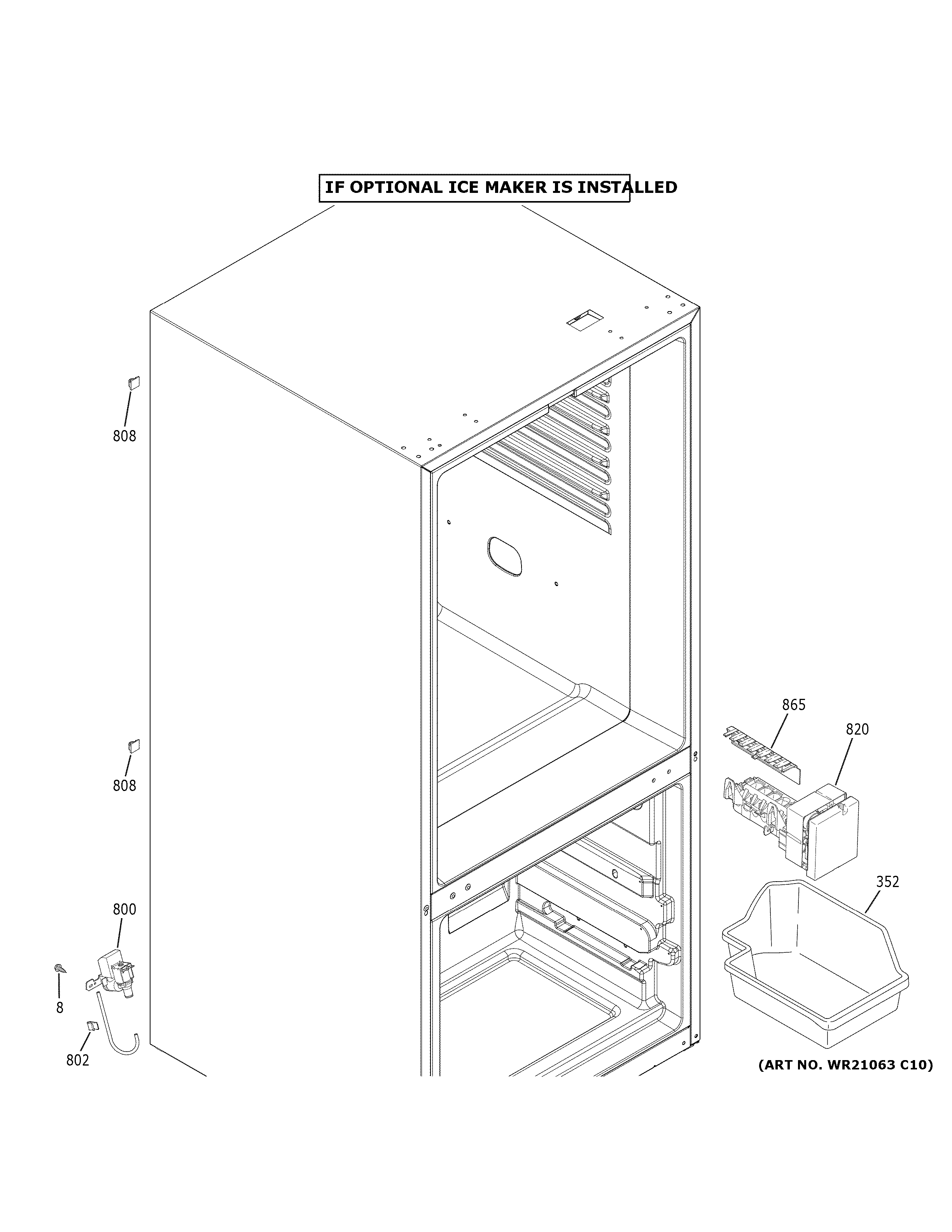 GE GBE21DGKURBB ice maker diagram