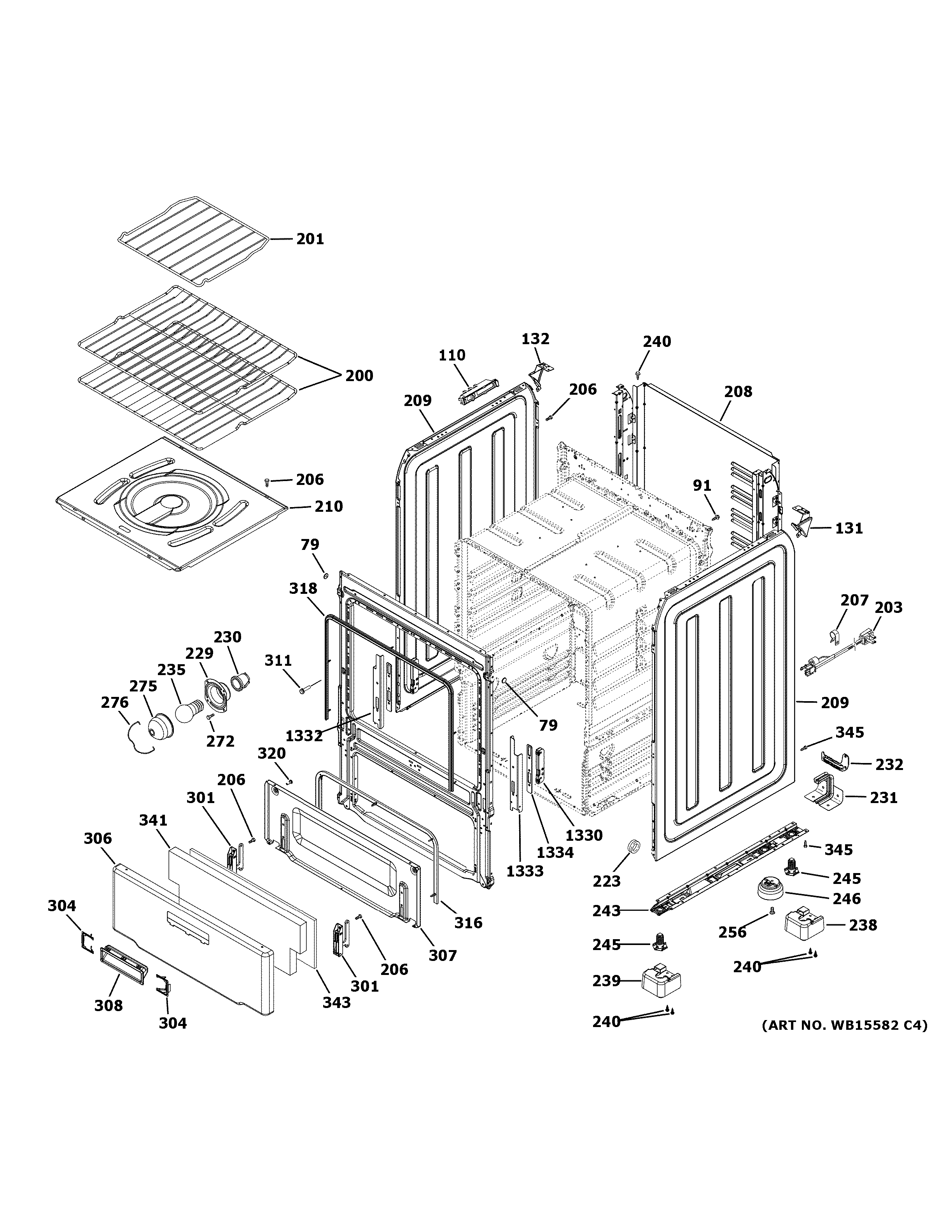 Hotpoint RGAS300DM1WW body parts diagram