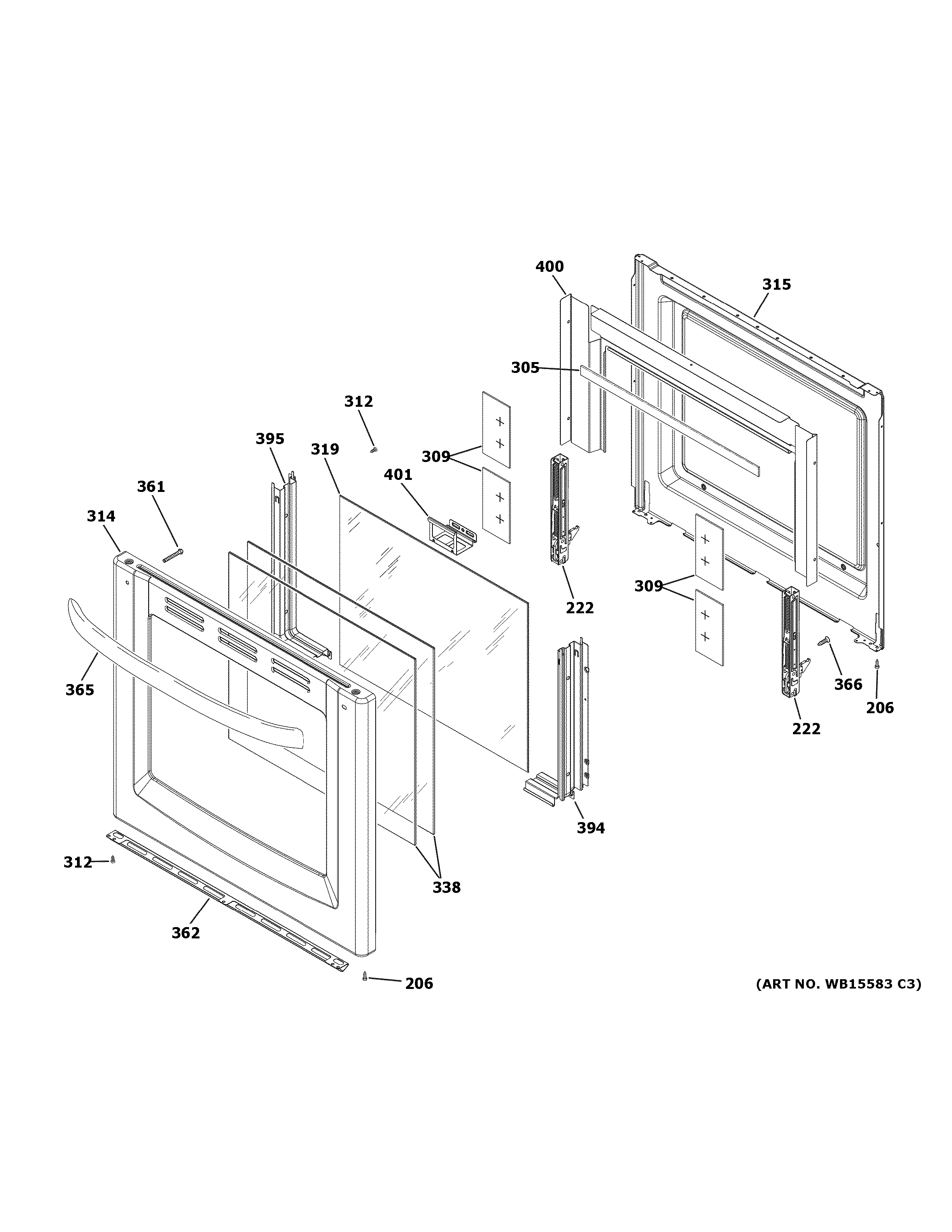 Hotpoint RGAS300DM1WW door parts diagram