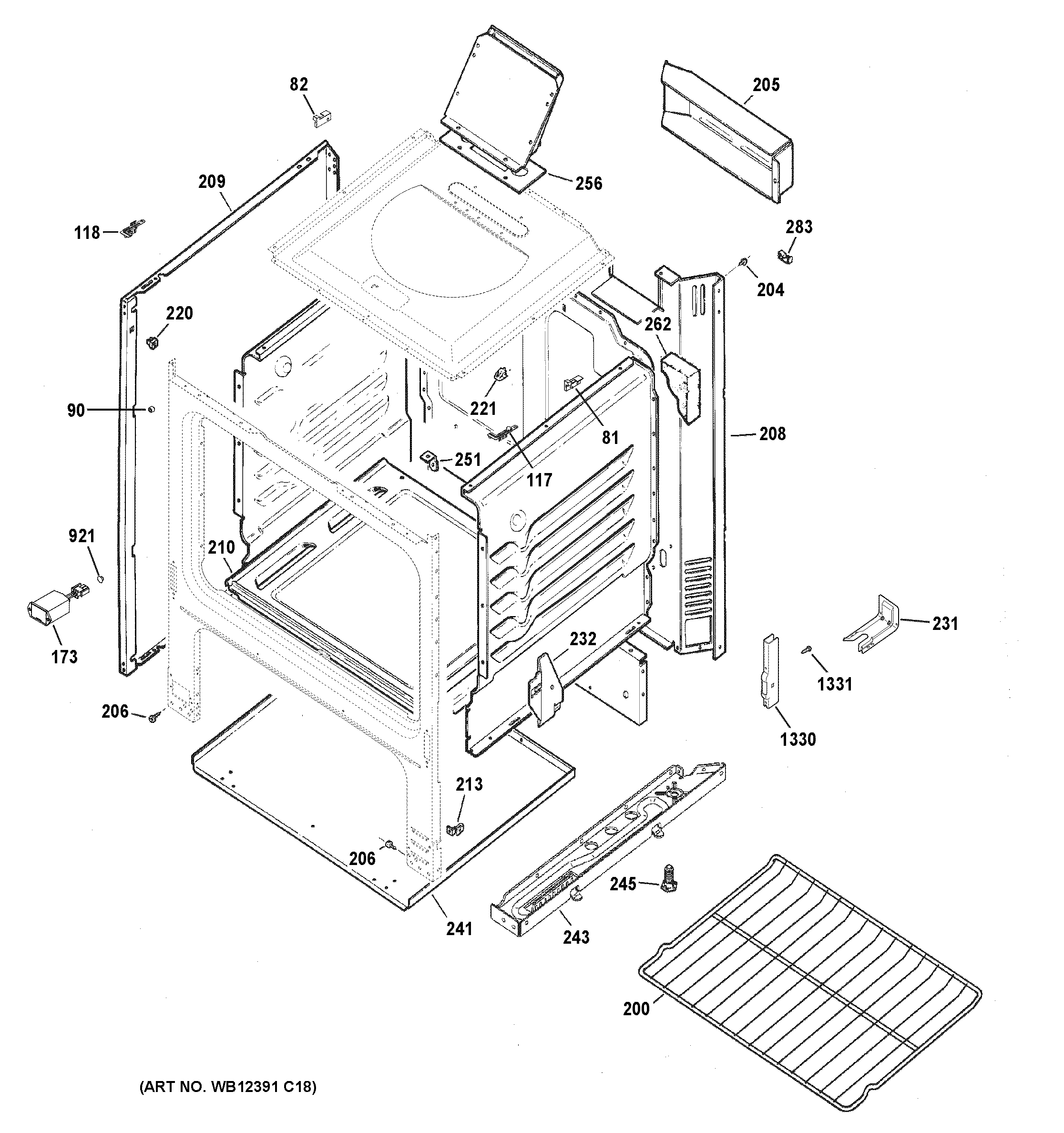 Hotpoint RGBS200DM1WW body parts diagram