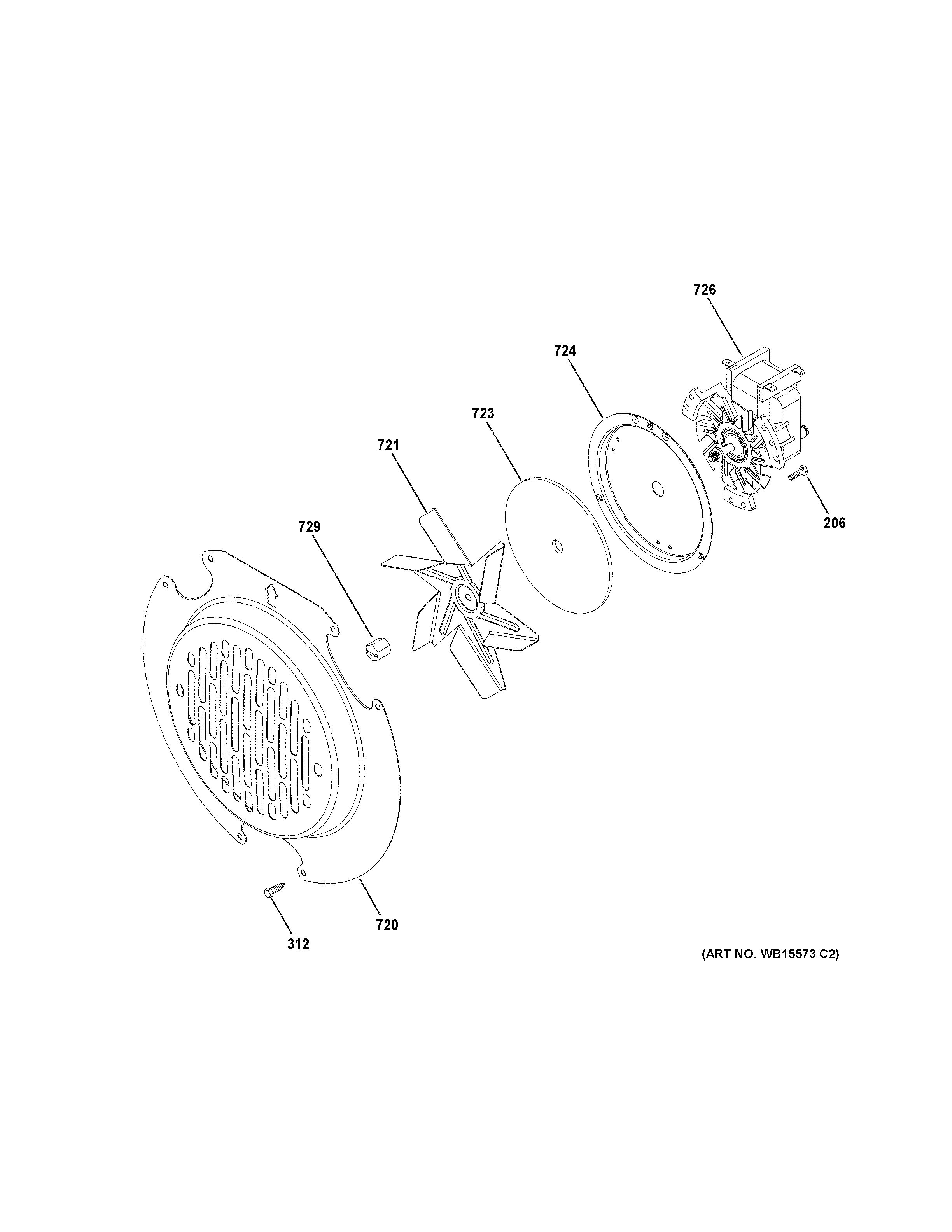 Haier QGAS740RM1SS convection fan diagram