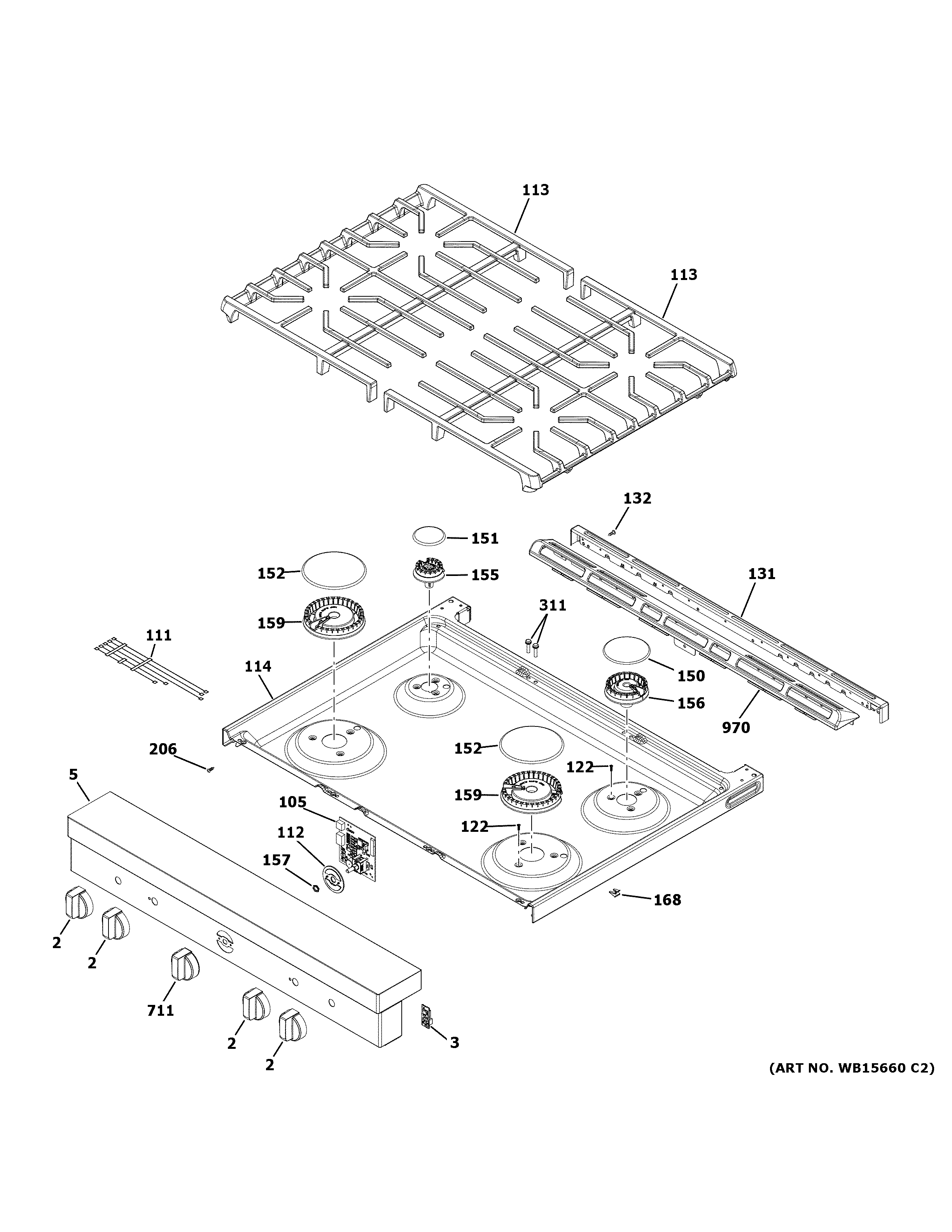 Haier QGSS740RN1SS control panel & cooktop diagram