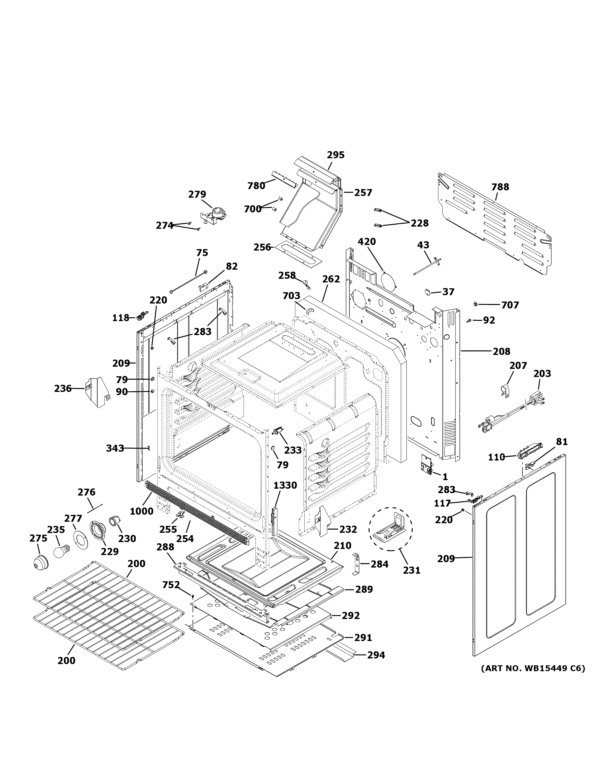 GE JGB660YP1FS body parts diagram