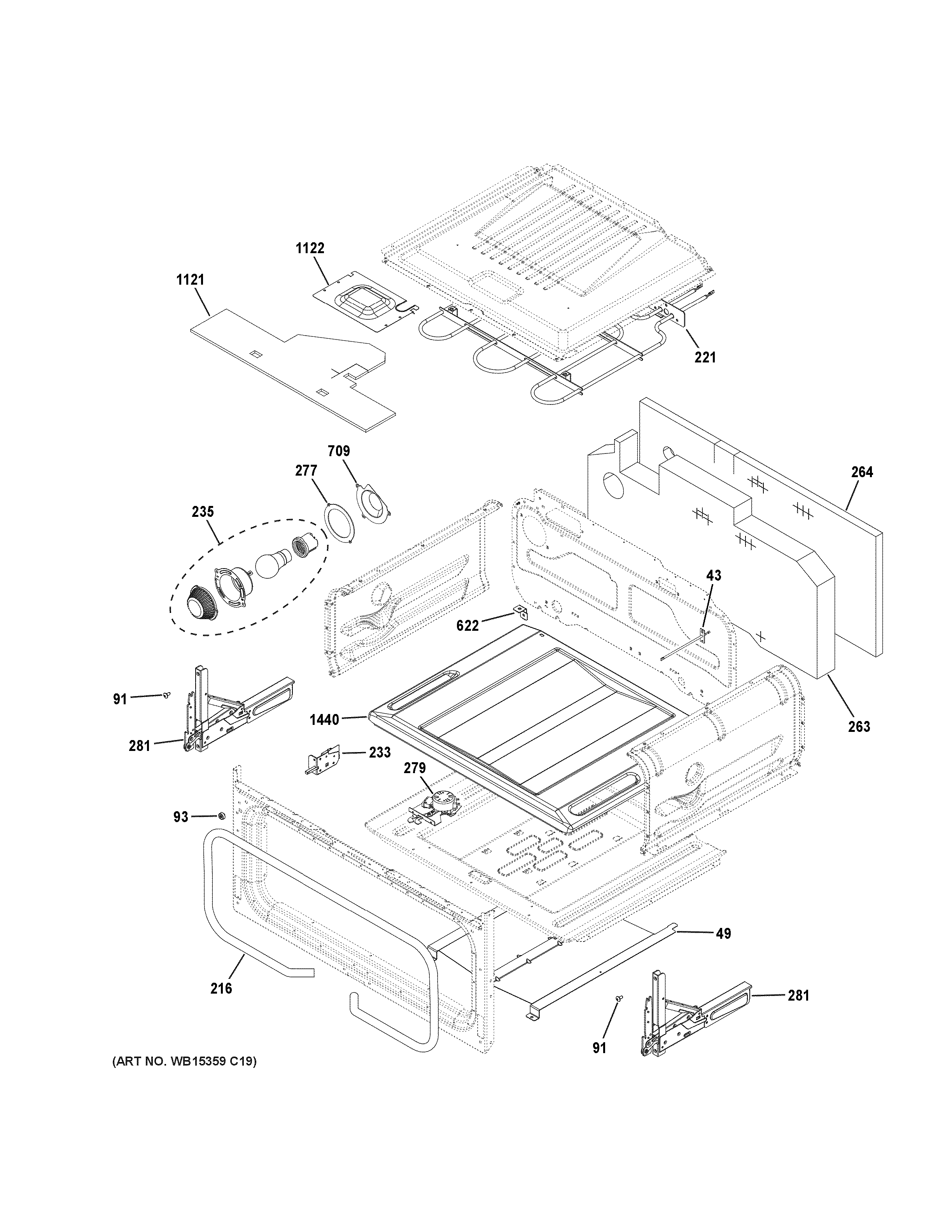 GE CGS750P4M3W2 upper oven diagram